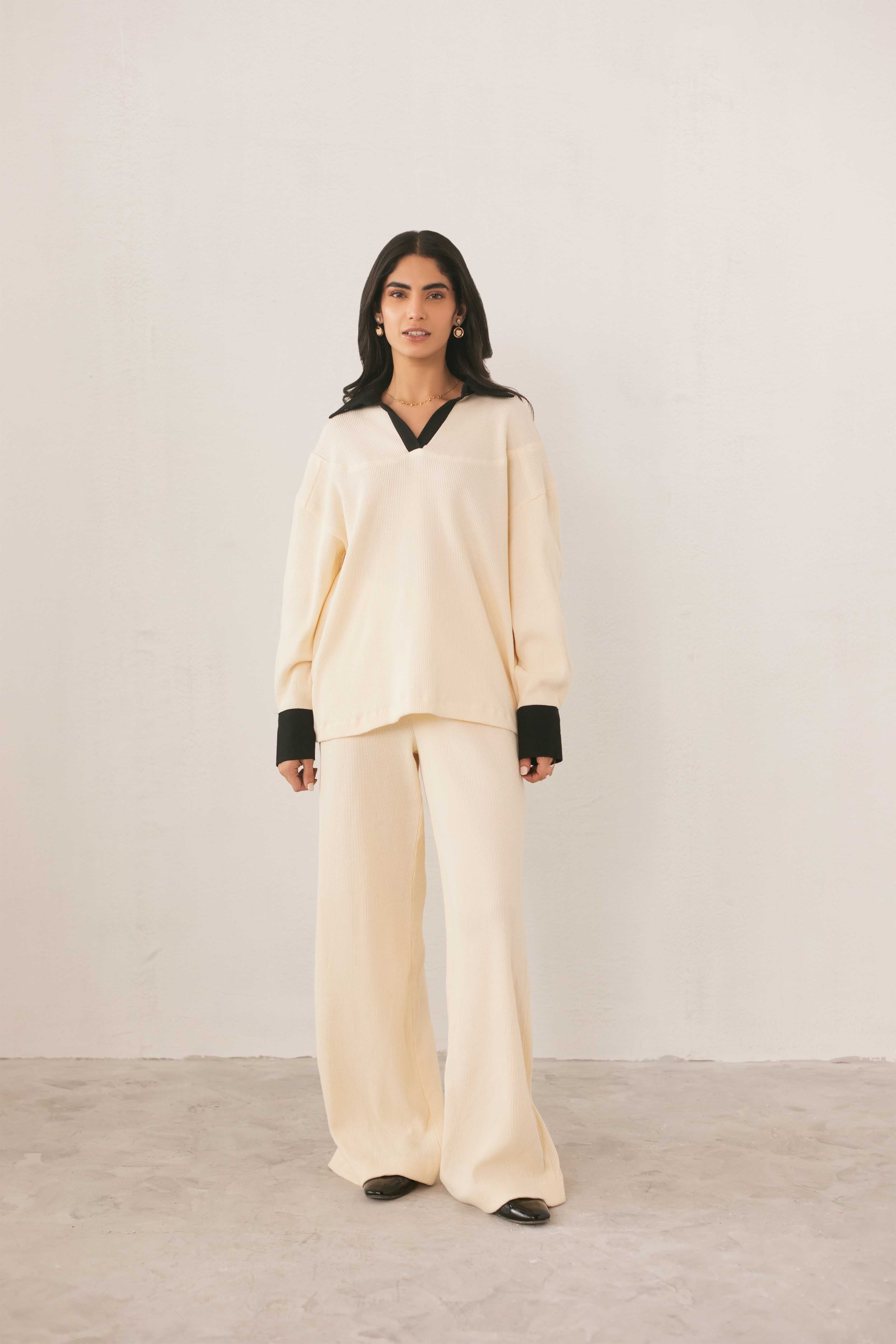 brochea jacquard Top in Cream