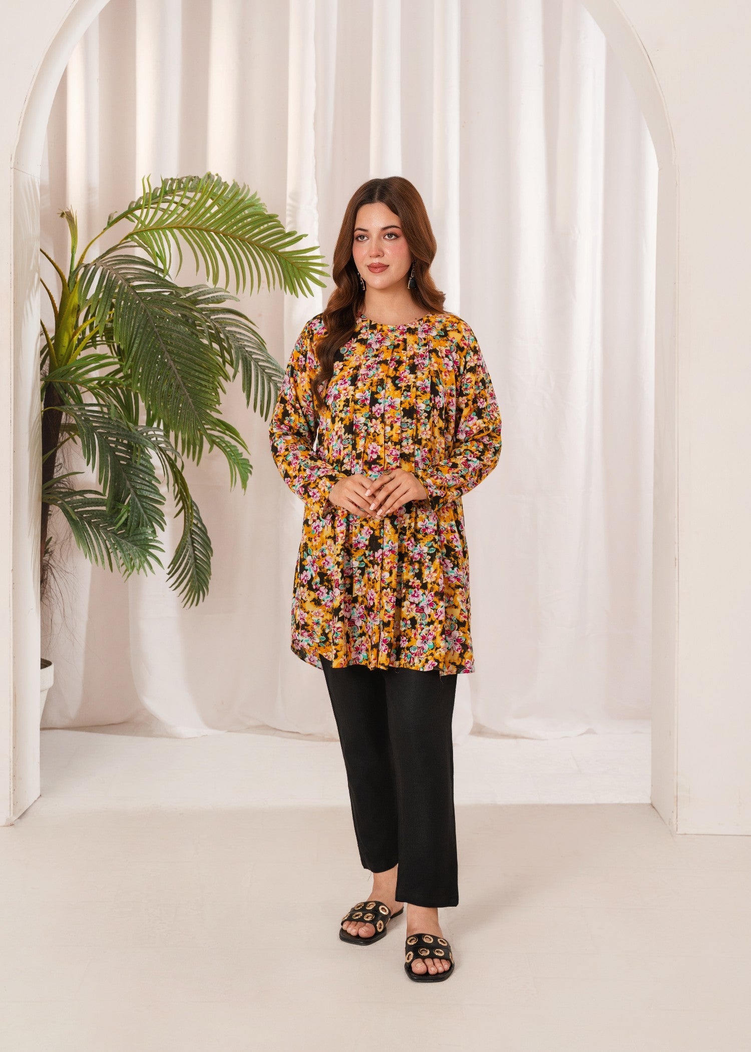 linen Tunic in Yellow
