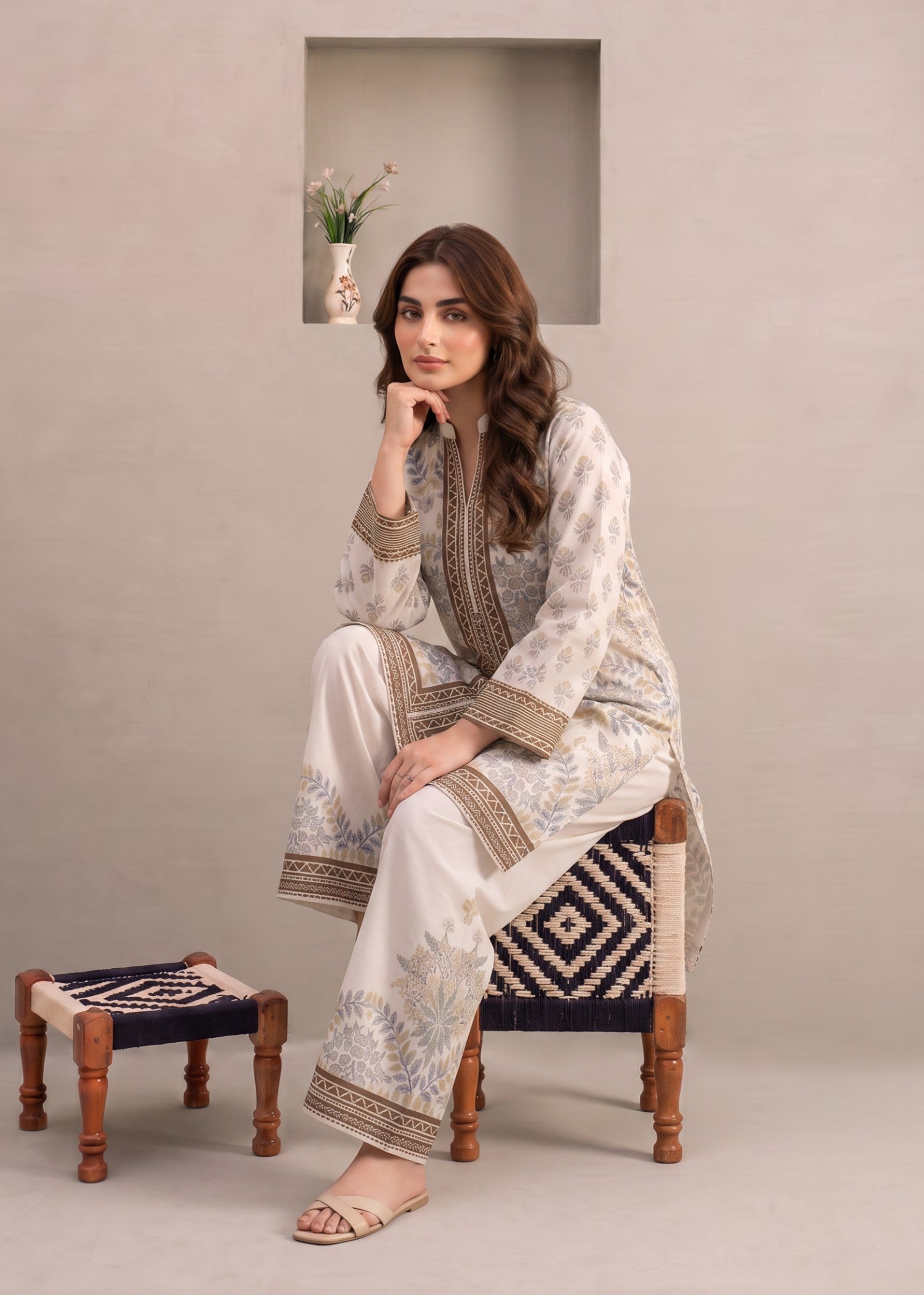 polyester crepe Co Ord Sets in Beige