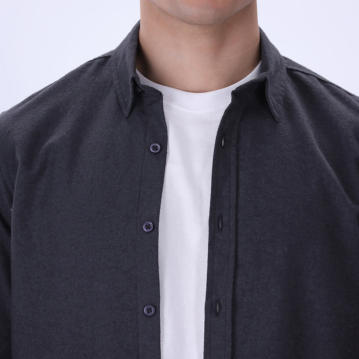 seersucker Formal Shirt in Coal