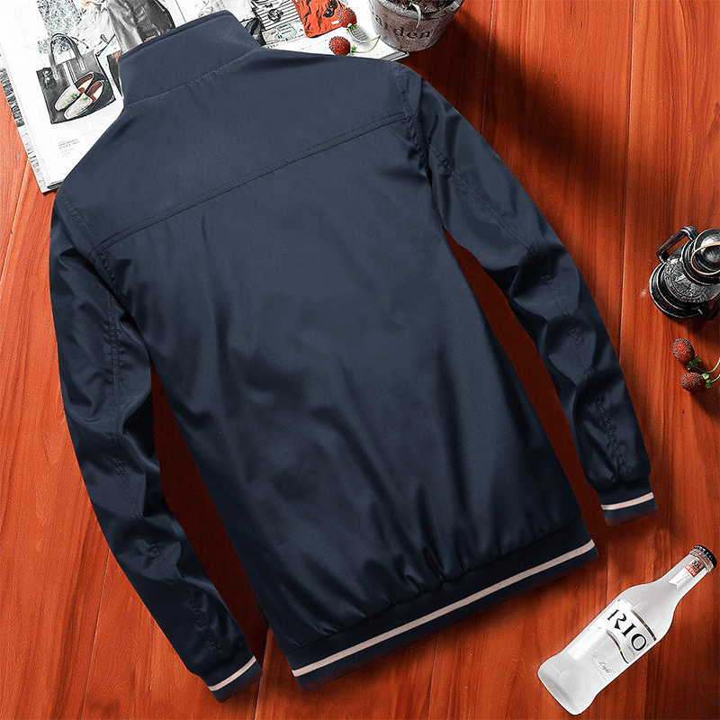 Thin Middle-Aged Men'S Autumn Coat Jacket Stand Collar Jacket