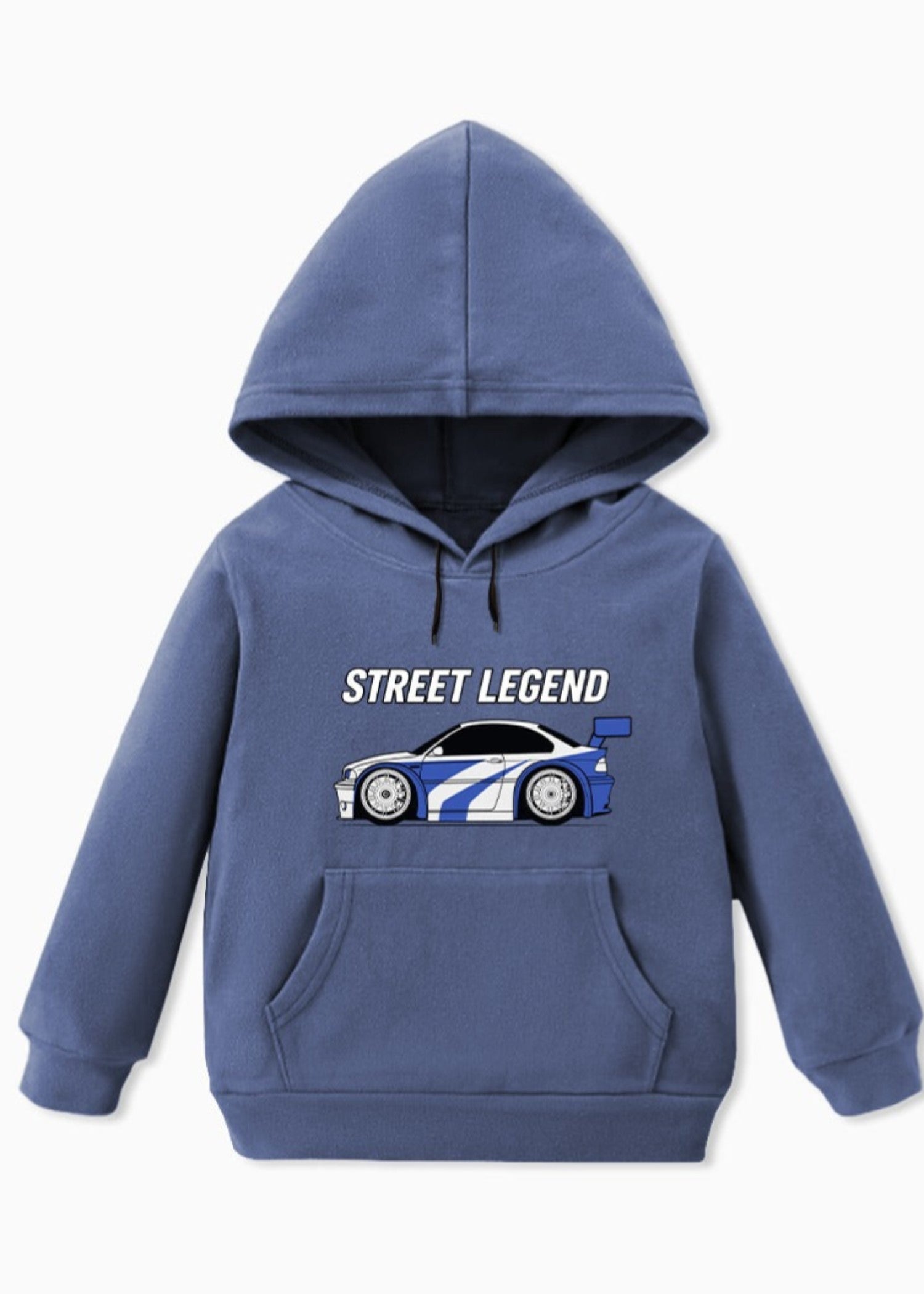 fleece Hoodie in Steel blue
