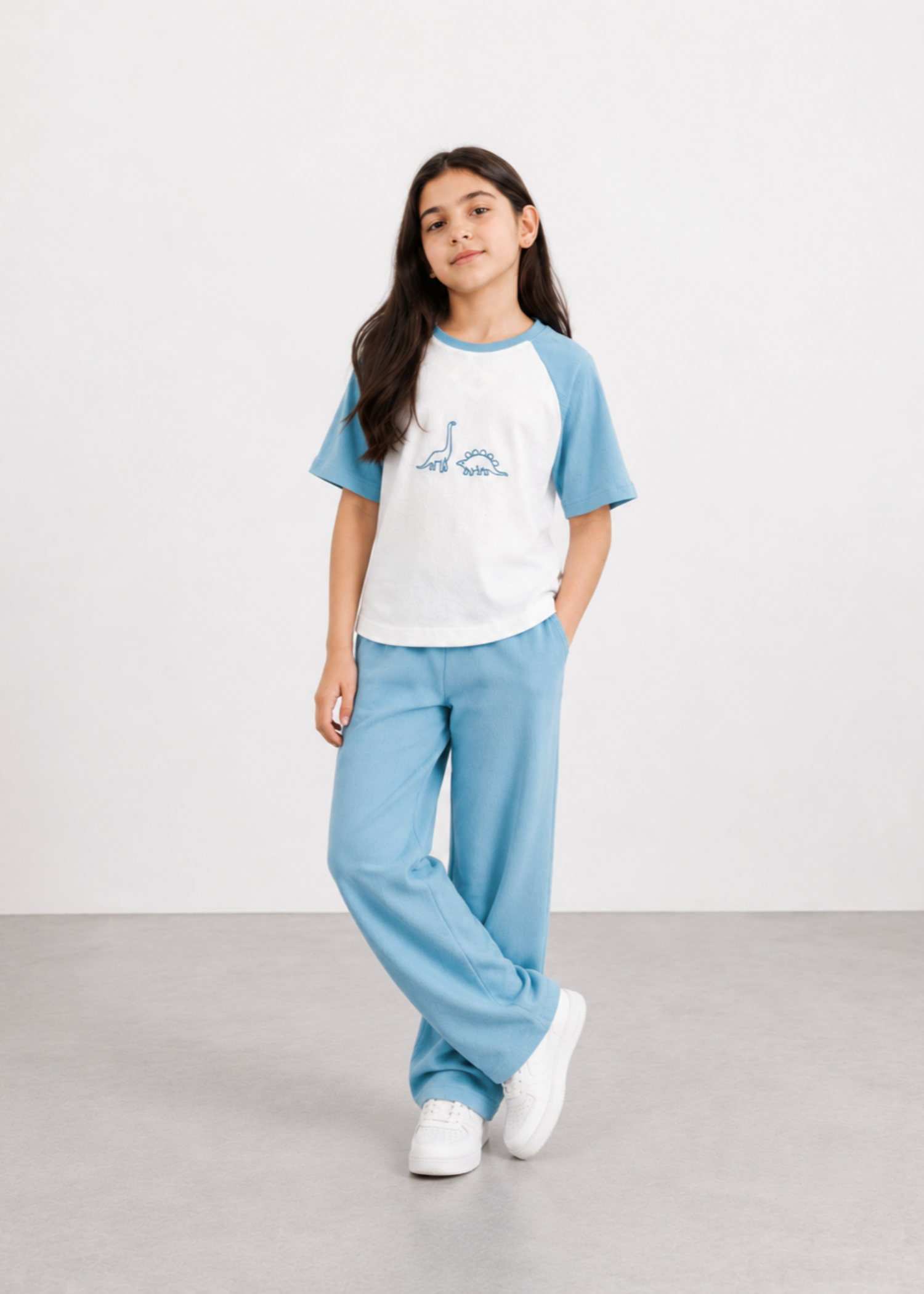 Co Ord Sets in Light blue, white