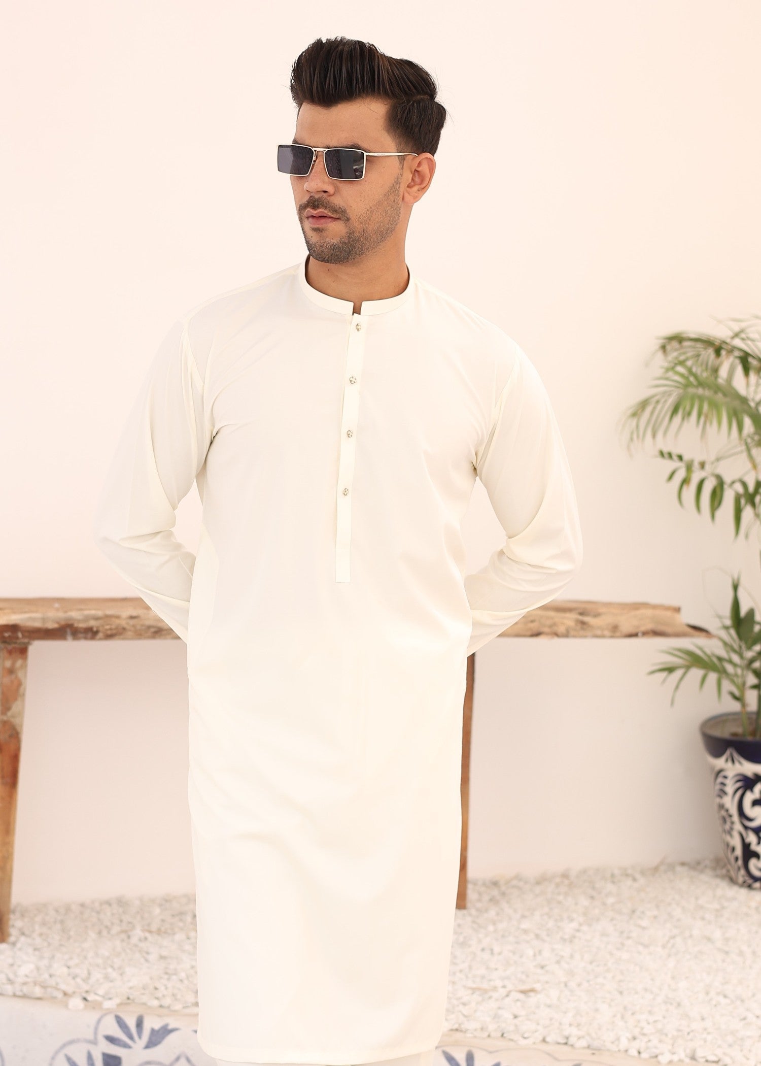 boski Kurta Set in Cream