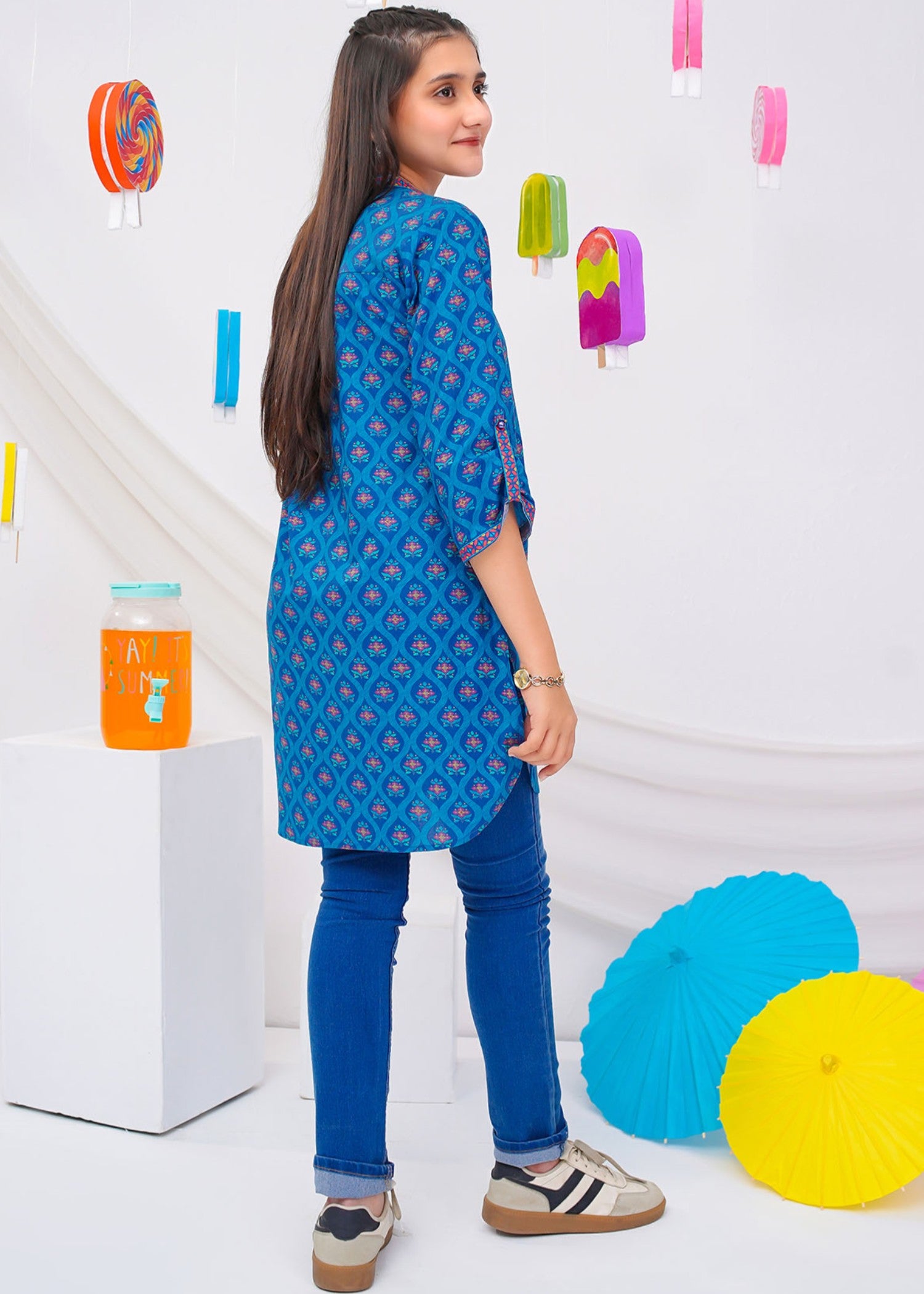 lawn cotton Kurti in Blue