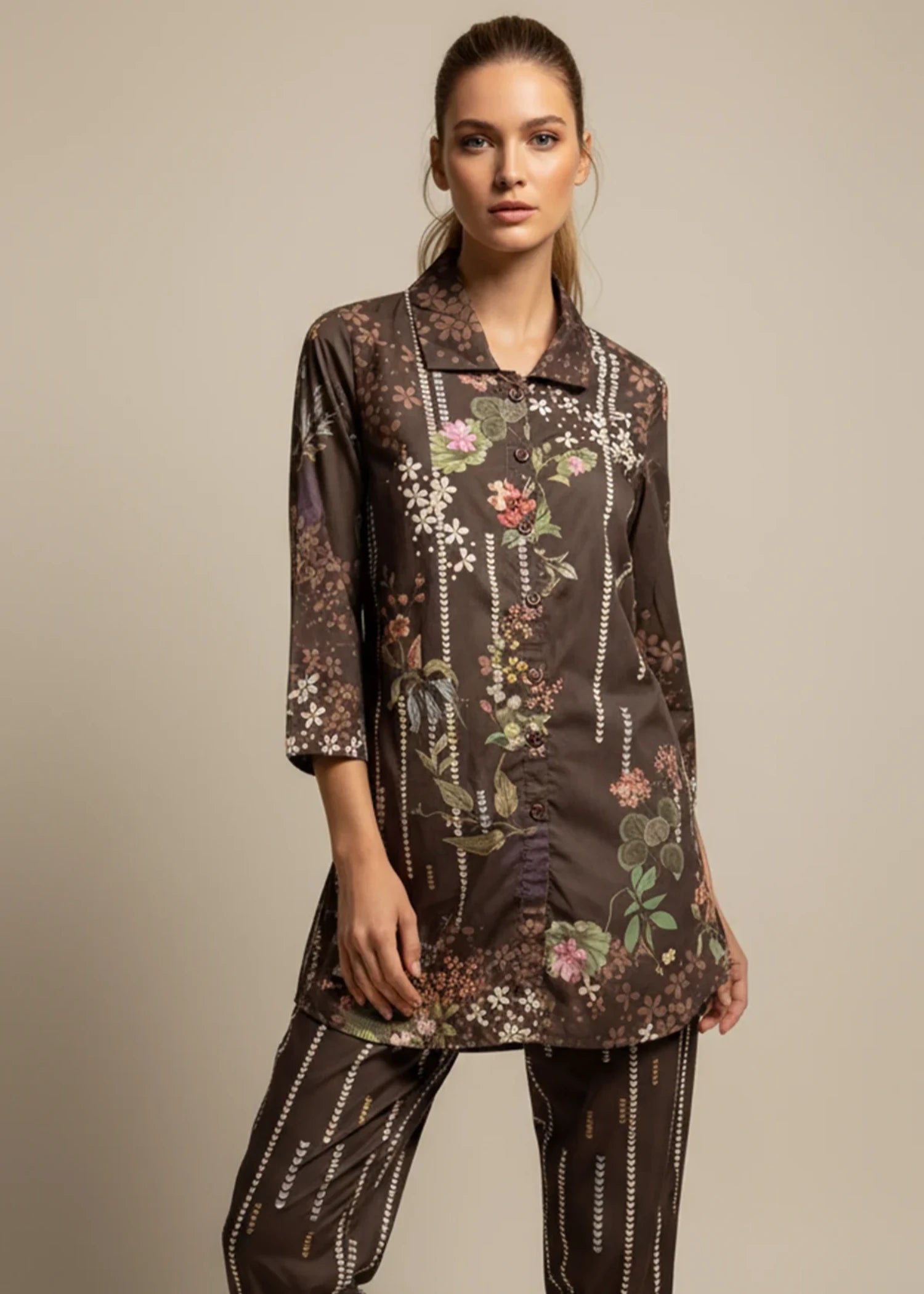 cambric Co ord Sets in Coffee brown