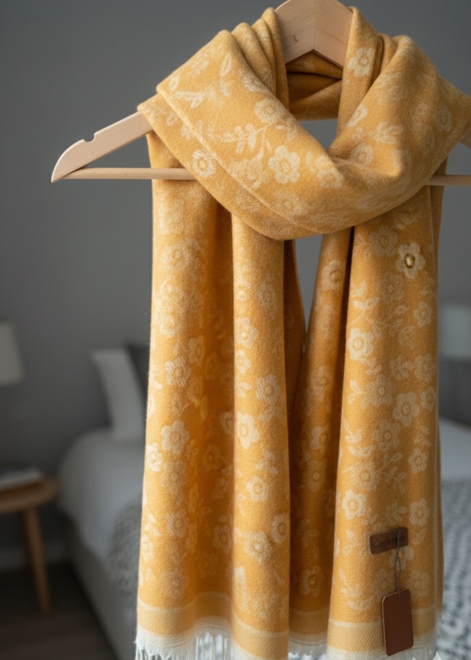 wool Hijab in Mustard