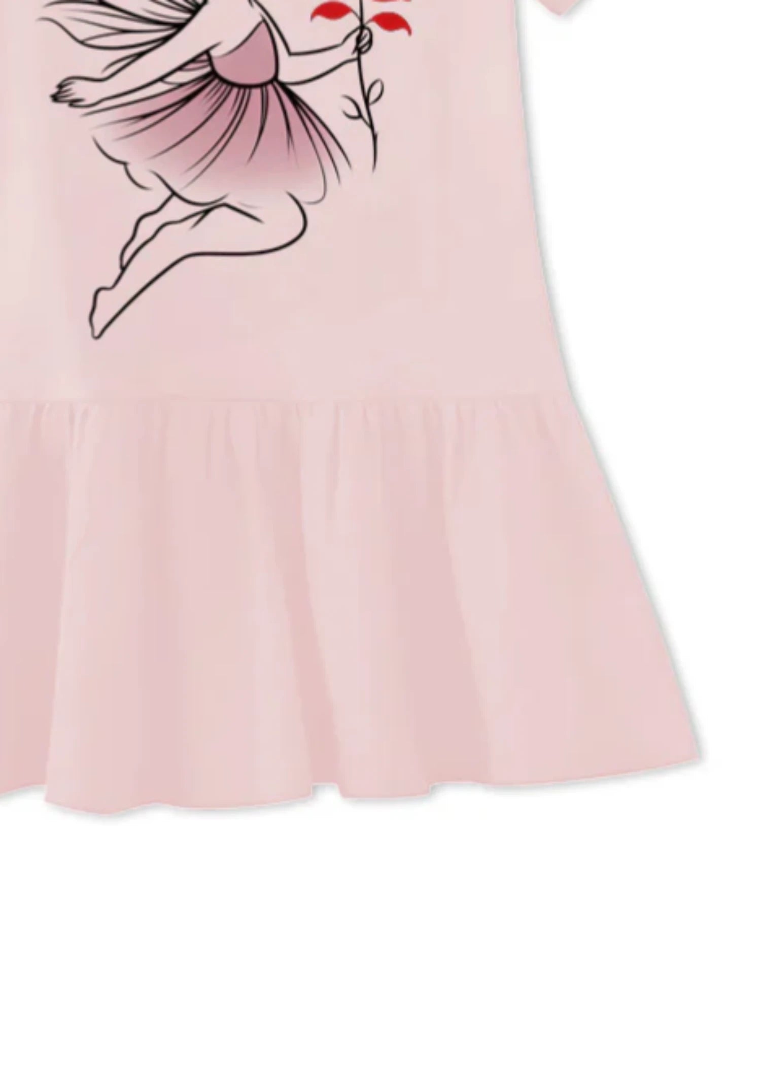 cotton jersey Frock in Baby pink