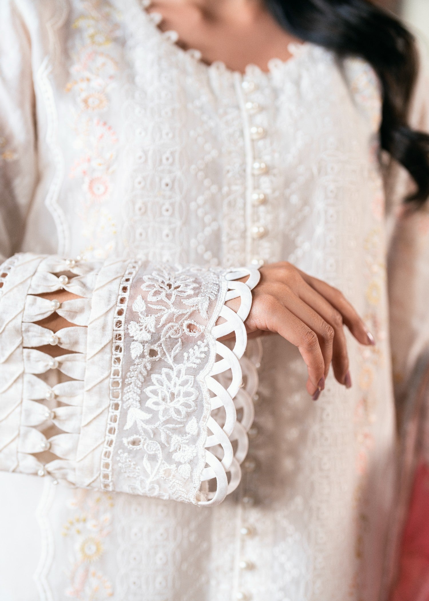self jacquard Unstitched in Off-white