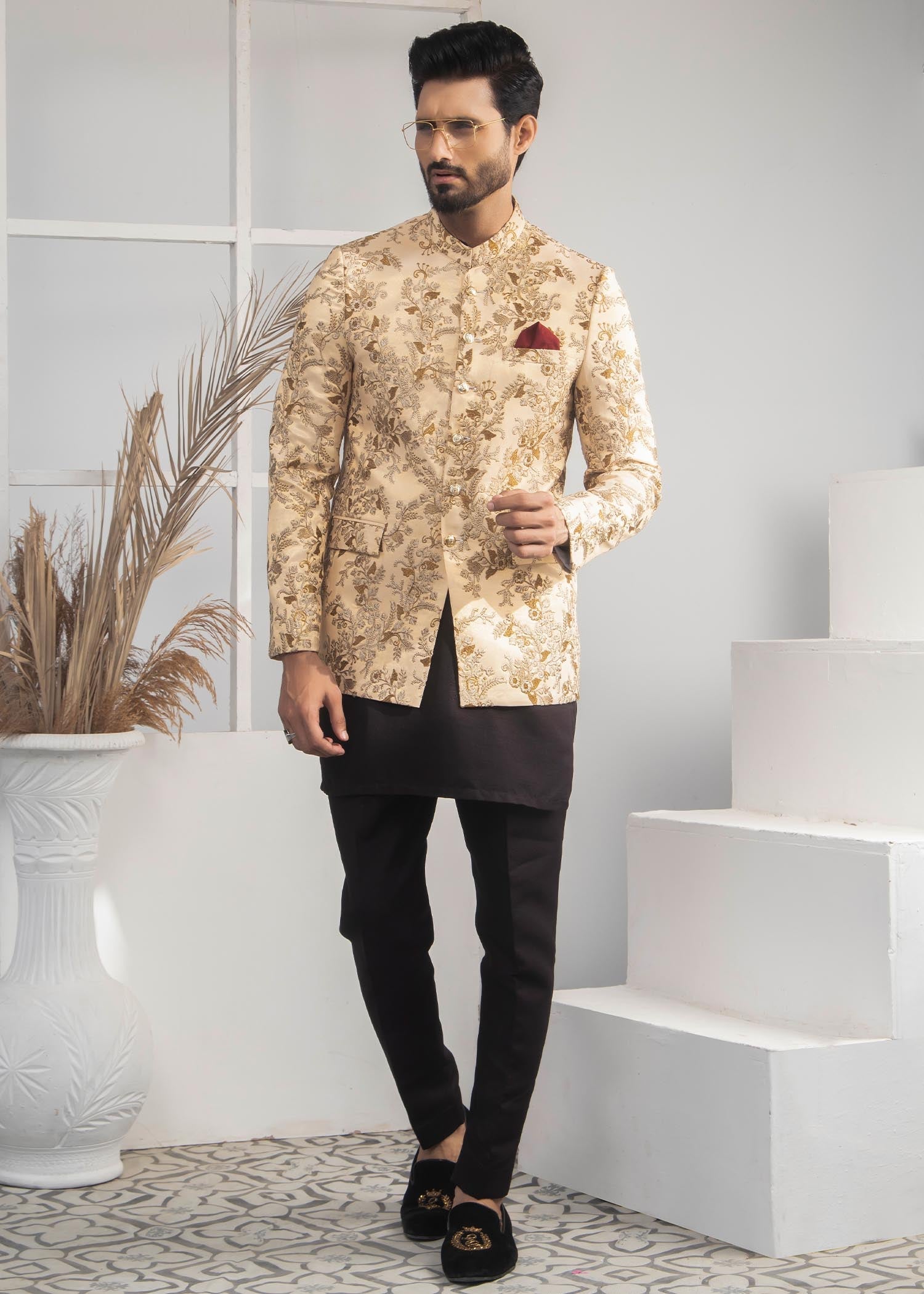 cotton silk Prince Coat in Cream