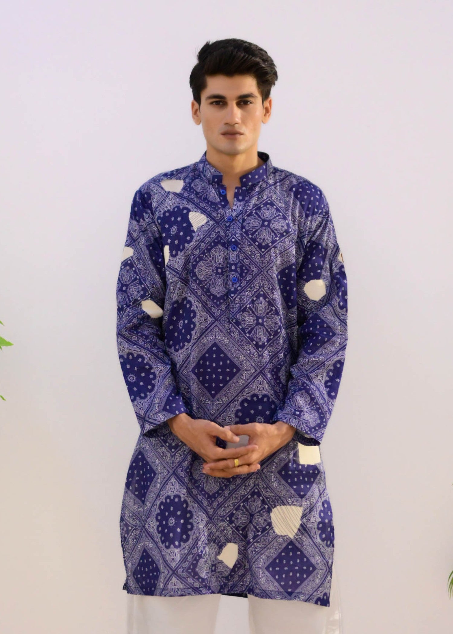 cotton Kurta in Cobalt blue