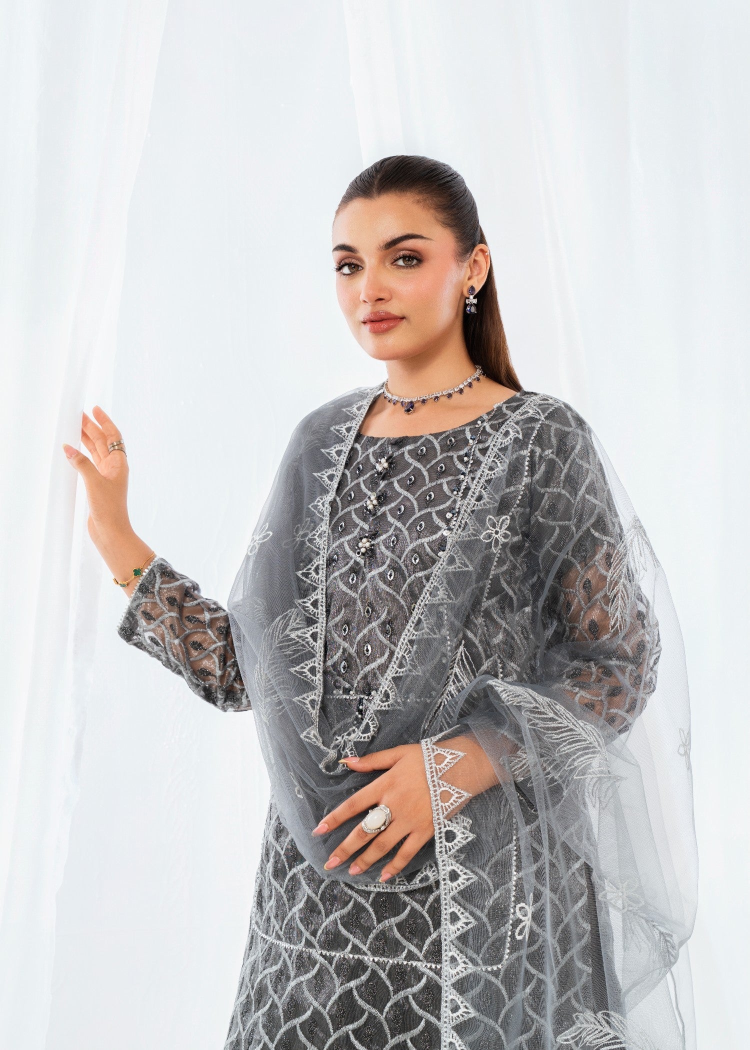 masuri Kurta Set in Grey