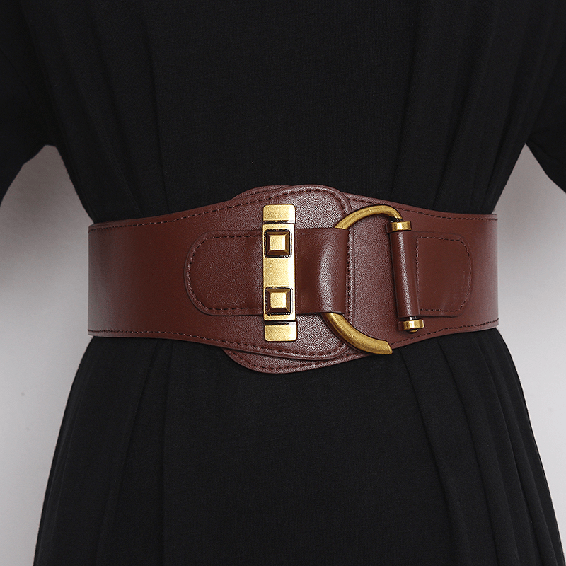 Wide Belt Women'S Elastic Decoration with Dress, Waist Sweater, Versatile Waist down Jacket, Coat Waist Seal