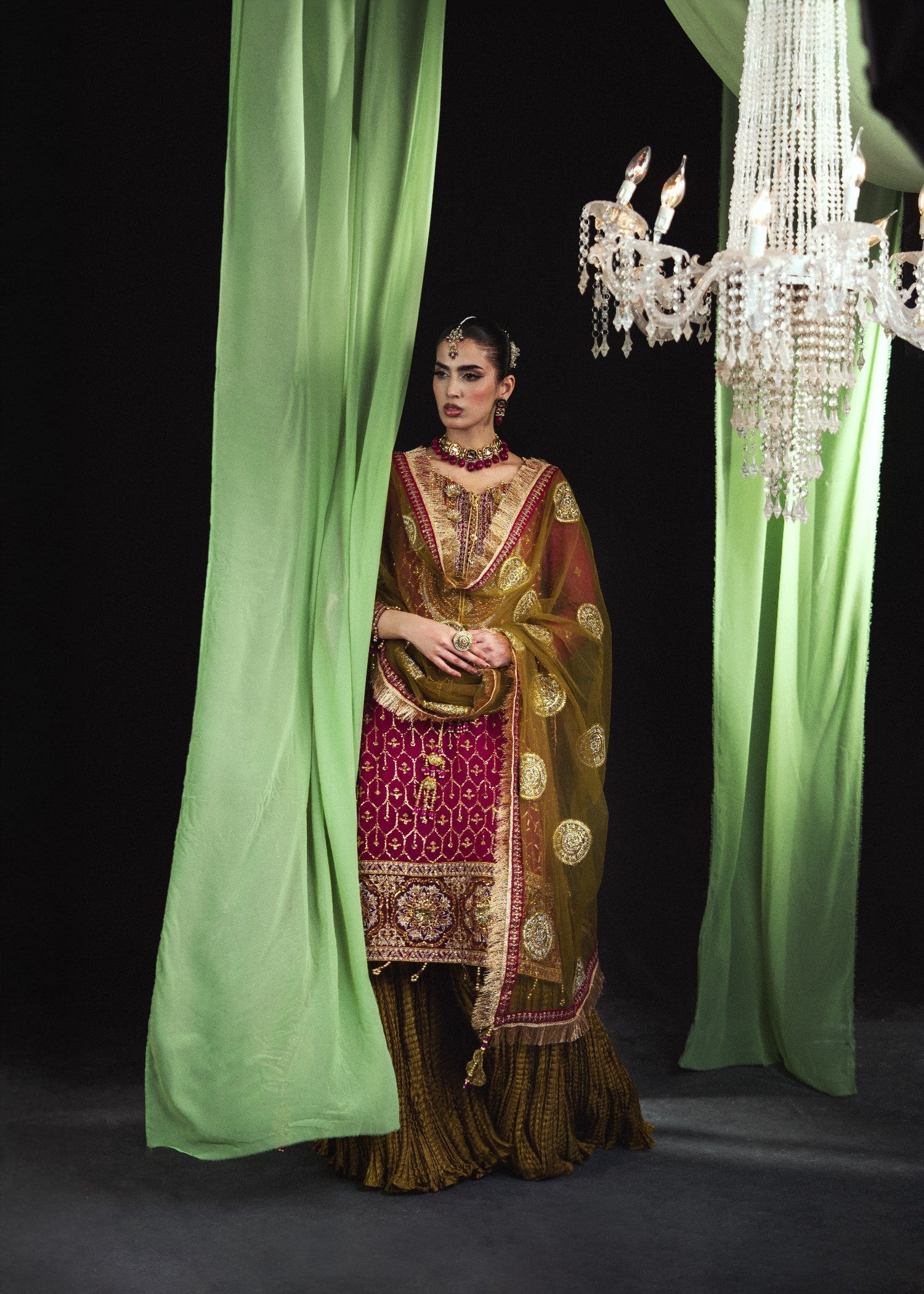 chiffon Sharara in Magenta
