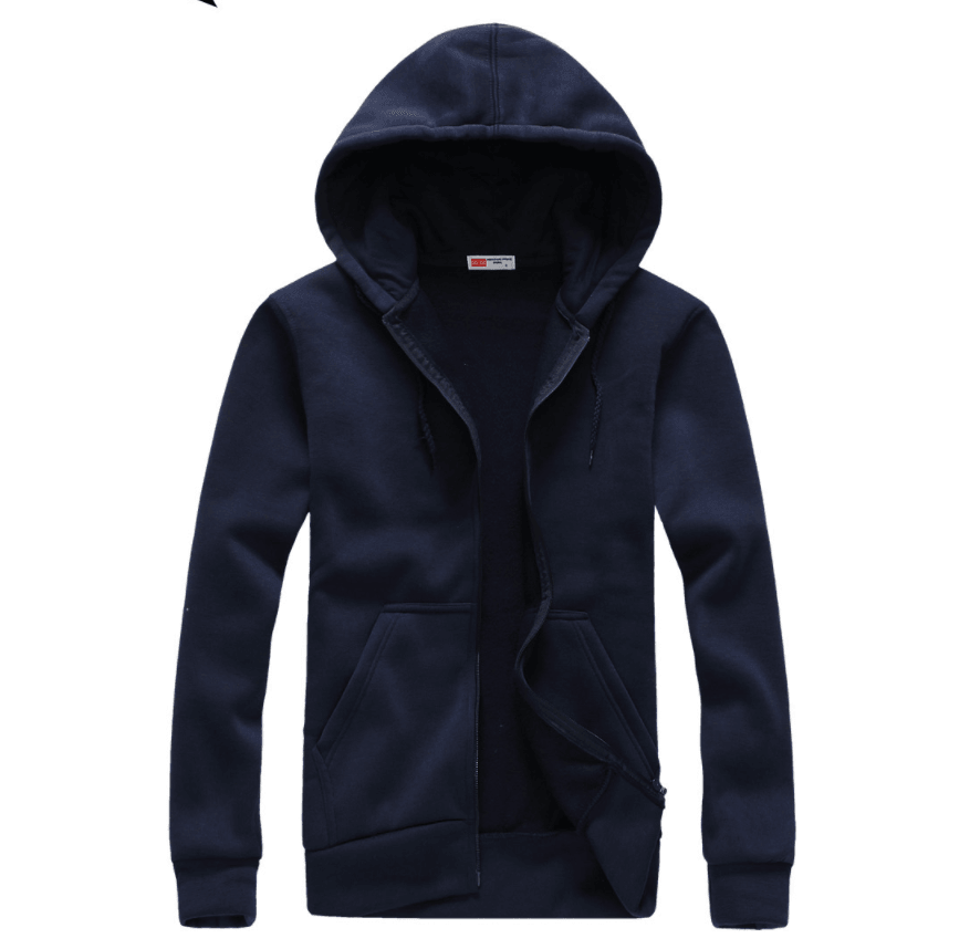 Casual Fashion Sports Sweater Couple Zipper Hooded Youth Solid Color Sweater