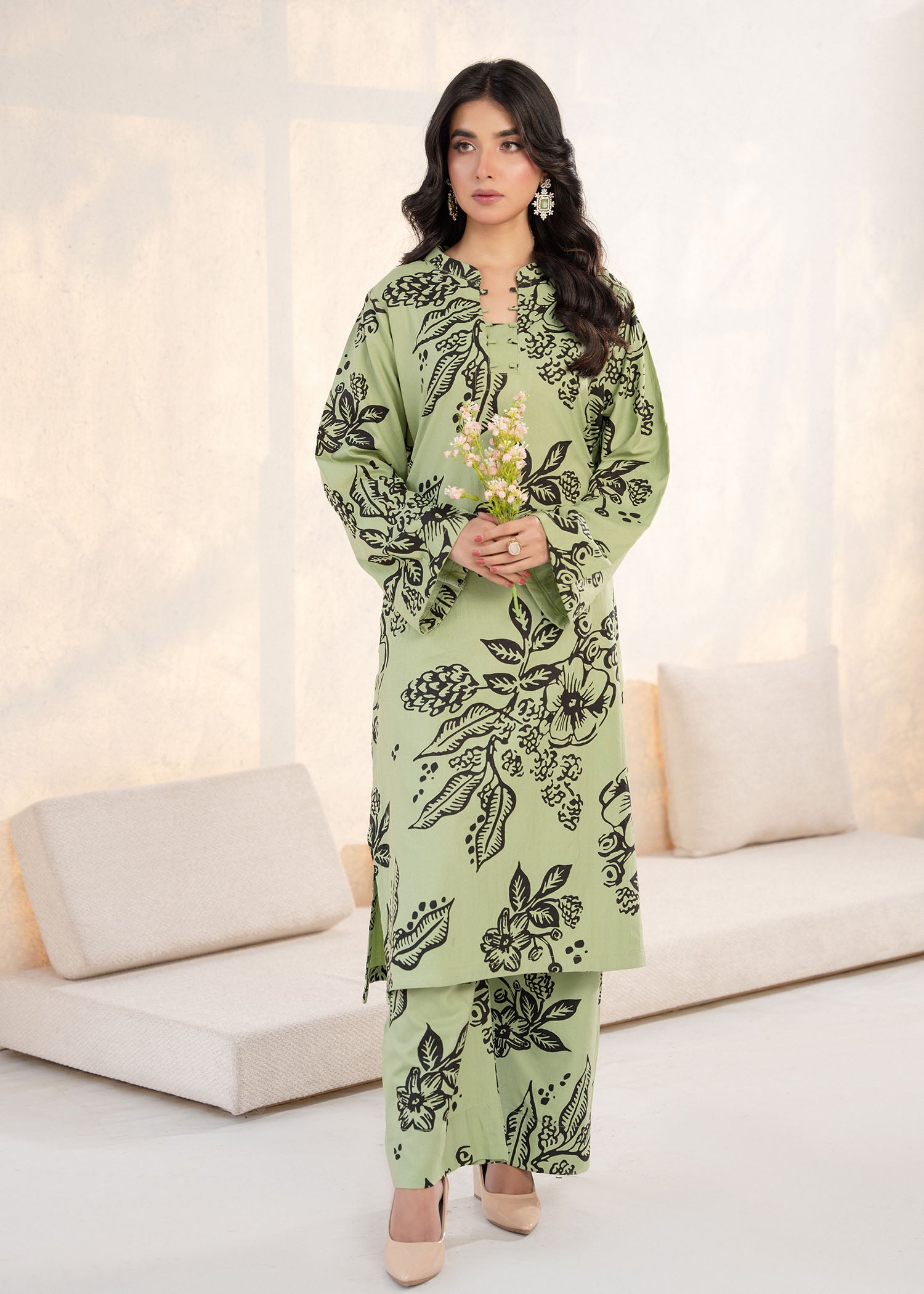 wool viscose Co Ord Sets in Pistachio green
