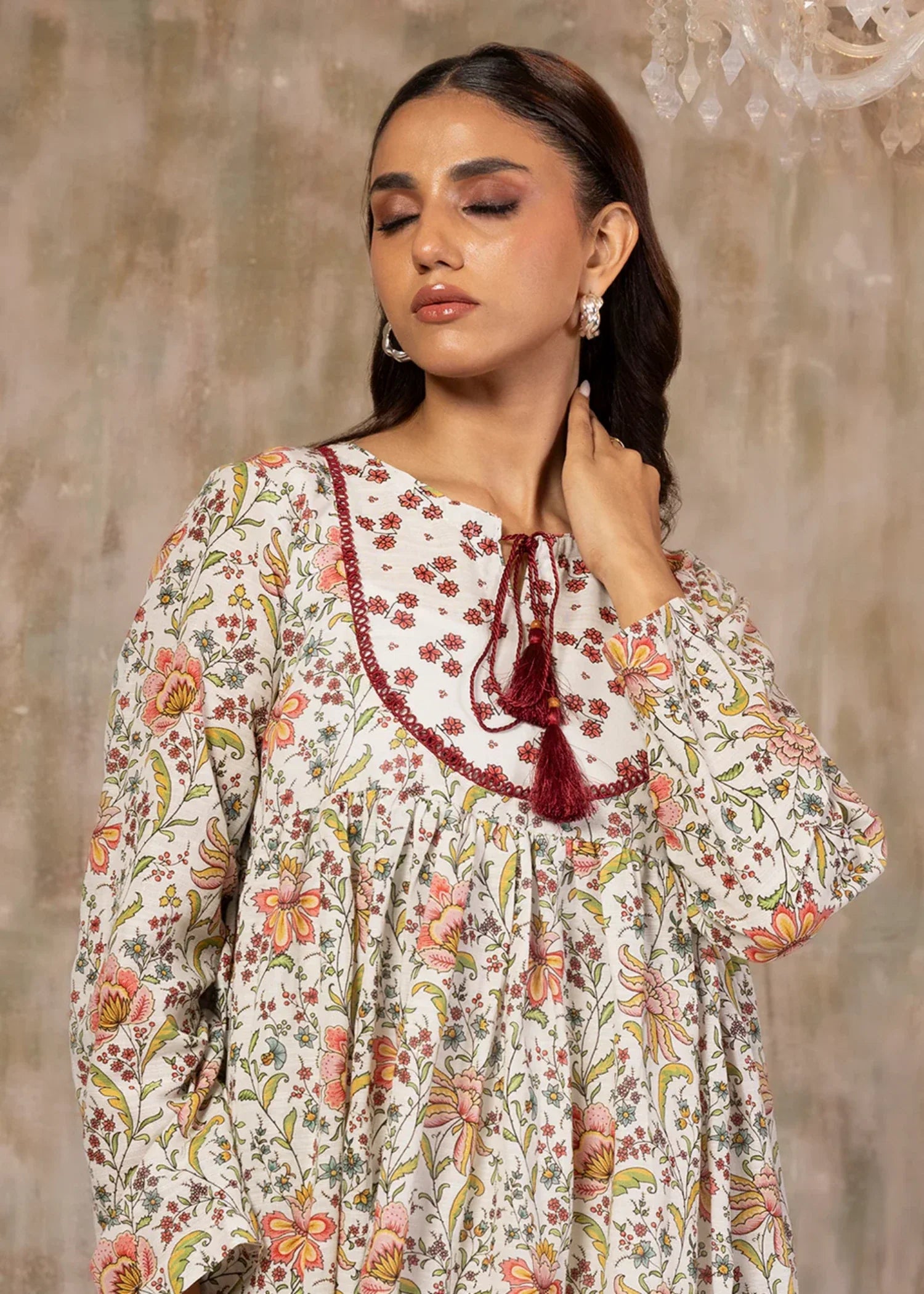 khaddar Maxi in Off-white