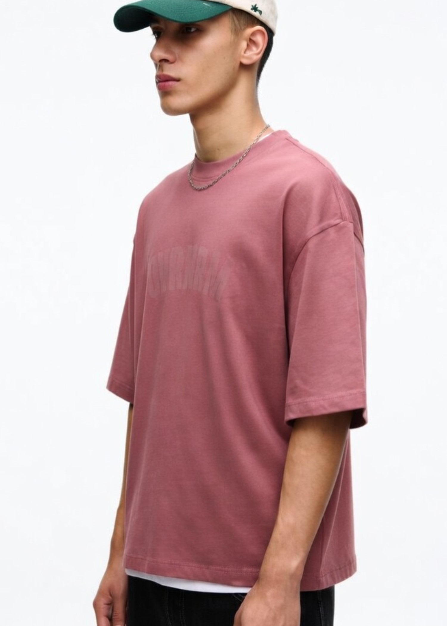 cotton jersey T Shirt in Rose pink
