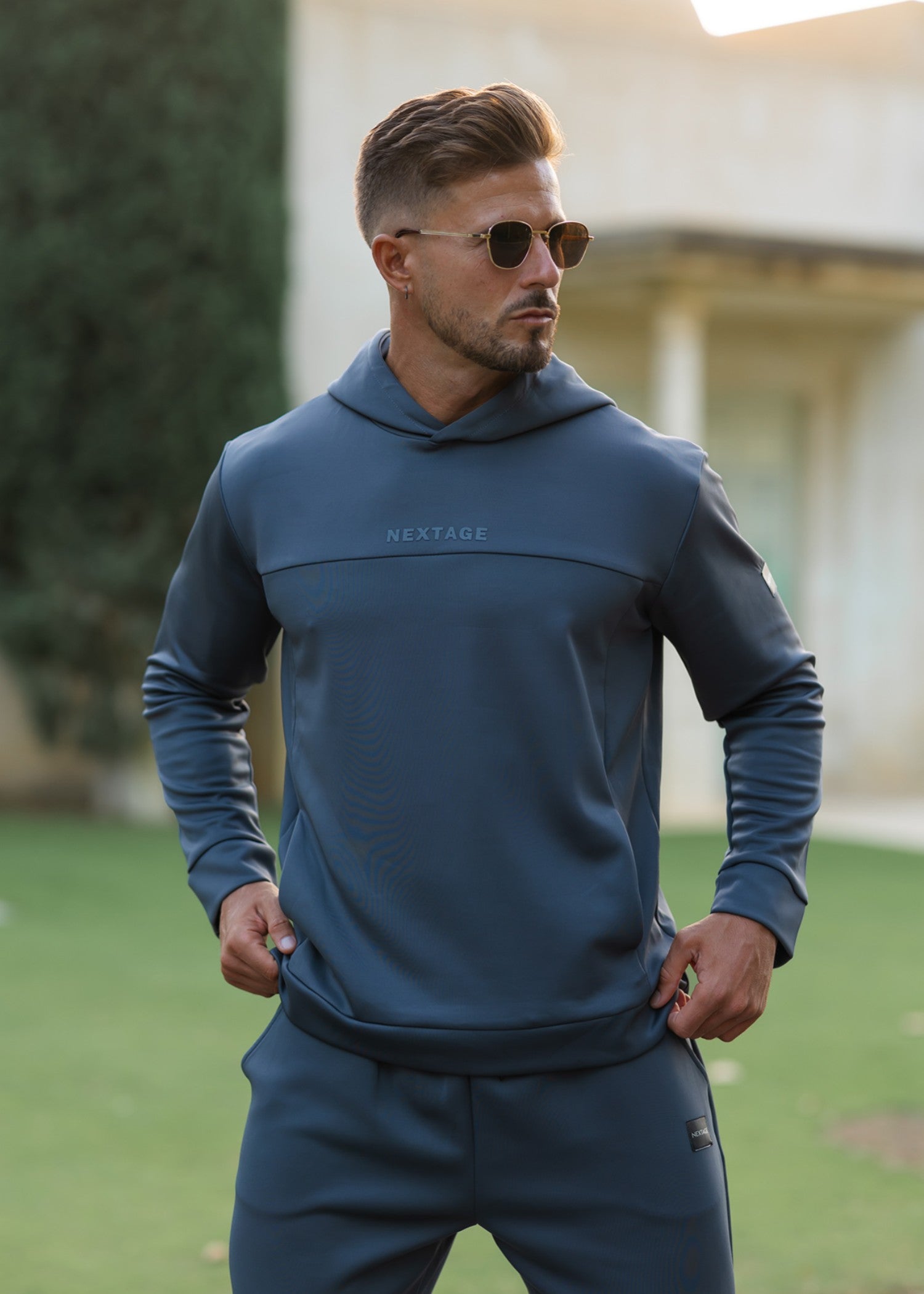 polyester-spandex Tracksuit in Steal grey