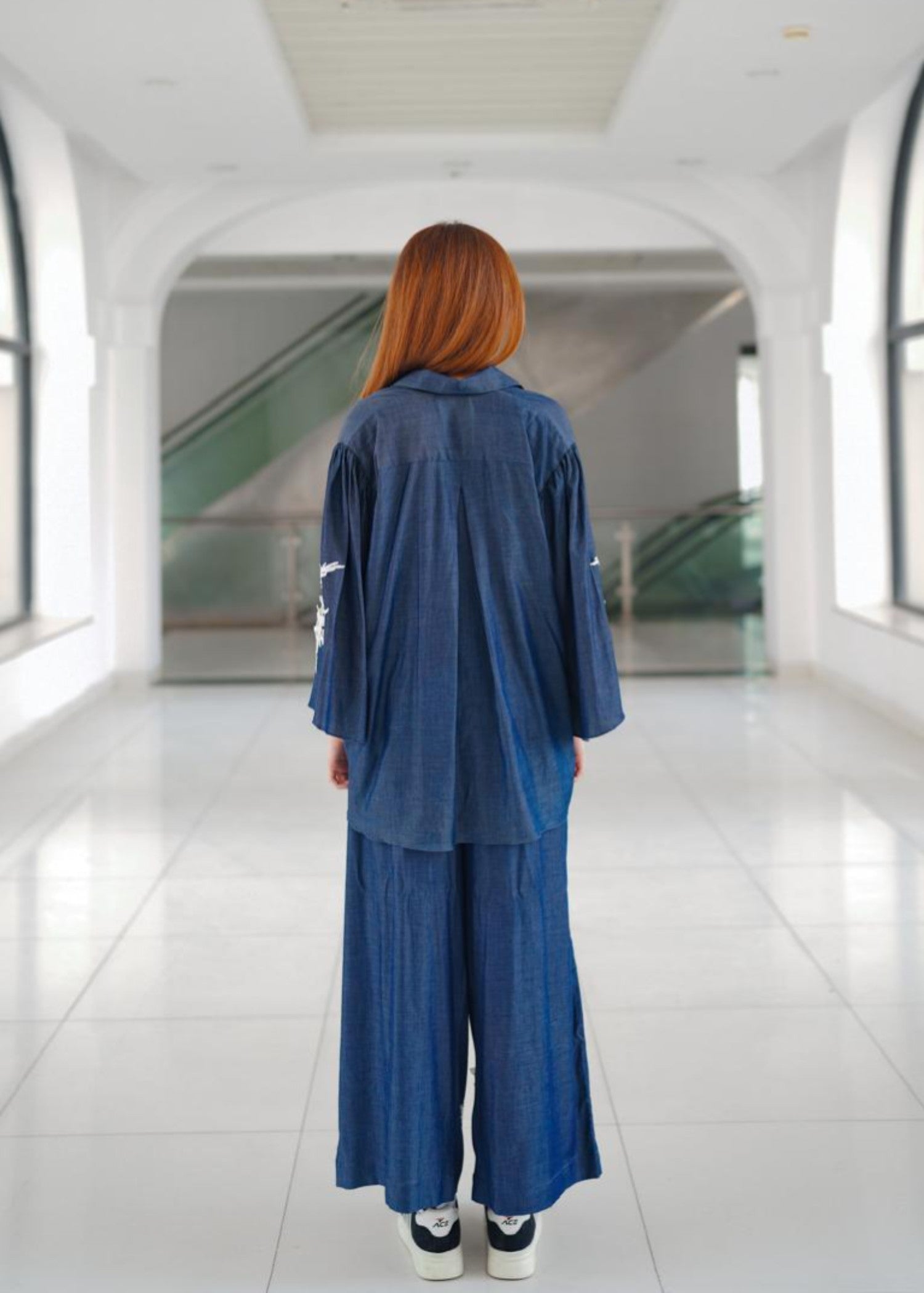 stretch denim Co Ord Sets in Sapphire blue