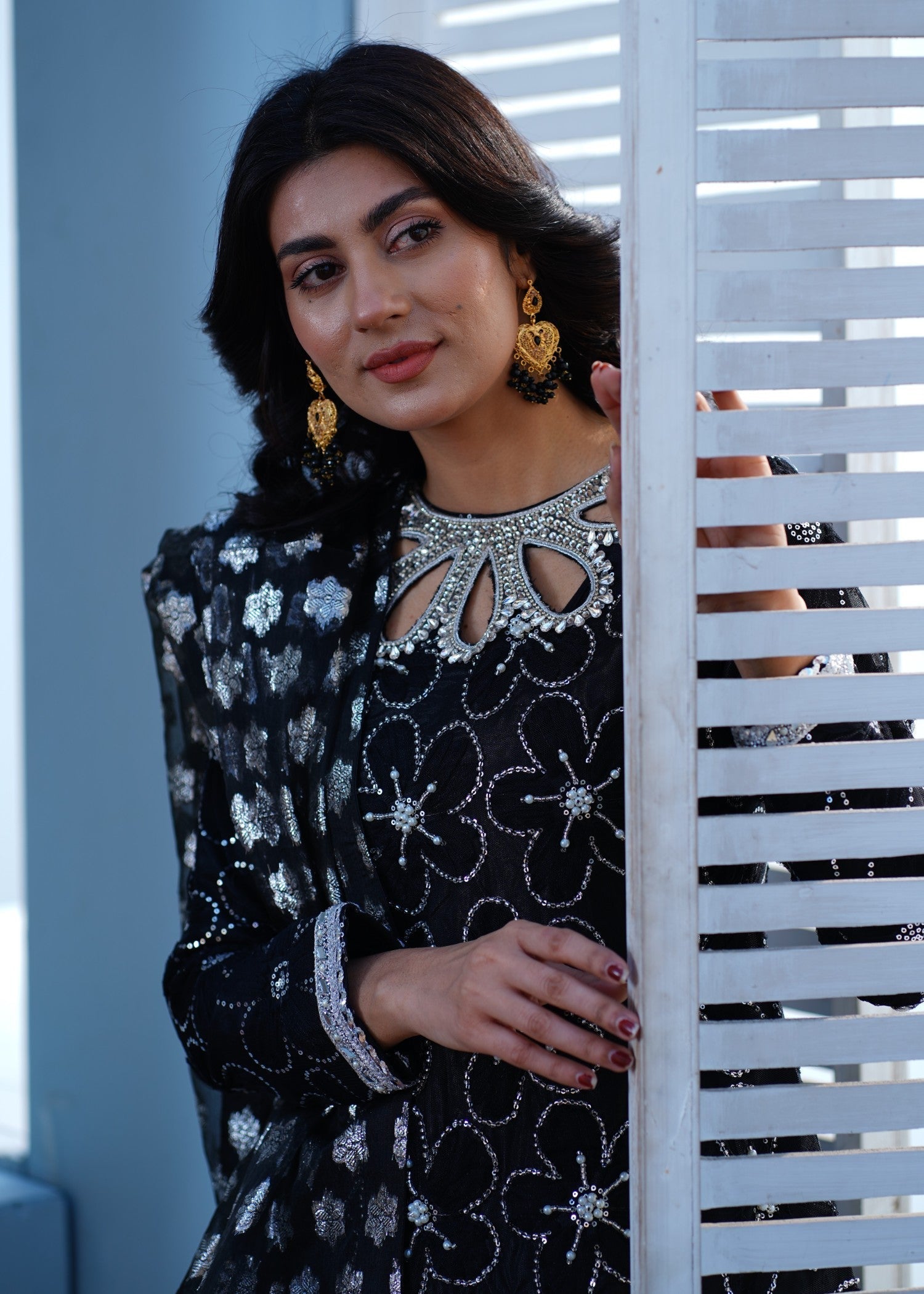 net Gharara in Black