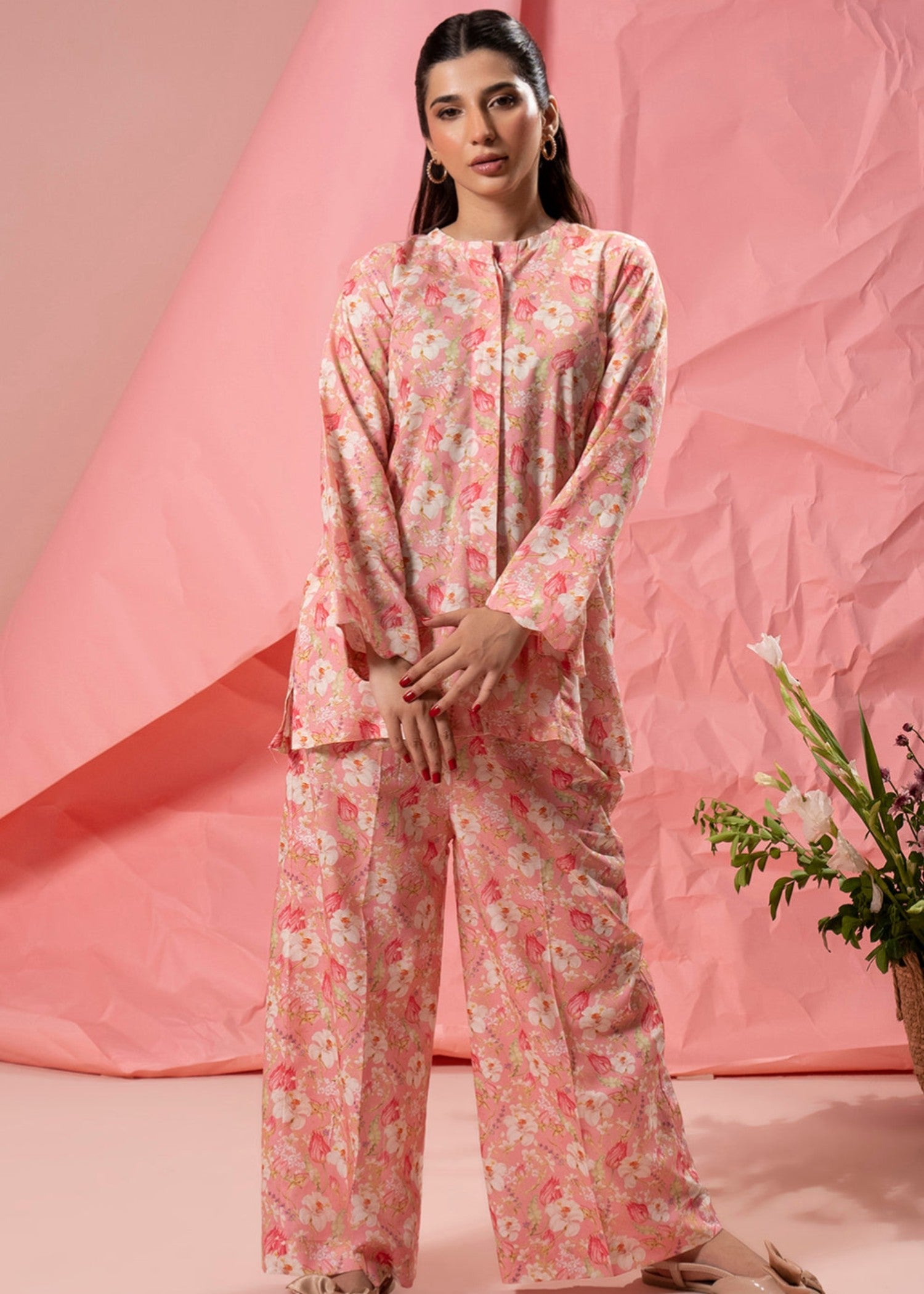 cambric Co Ord Sets in Pink