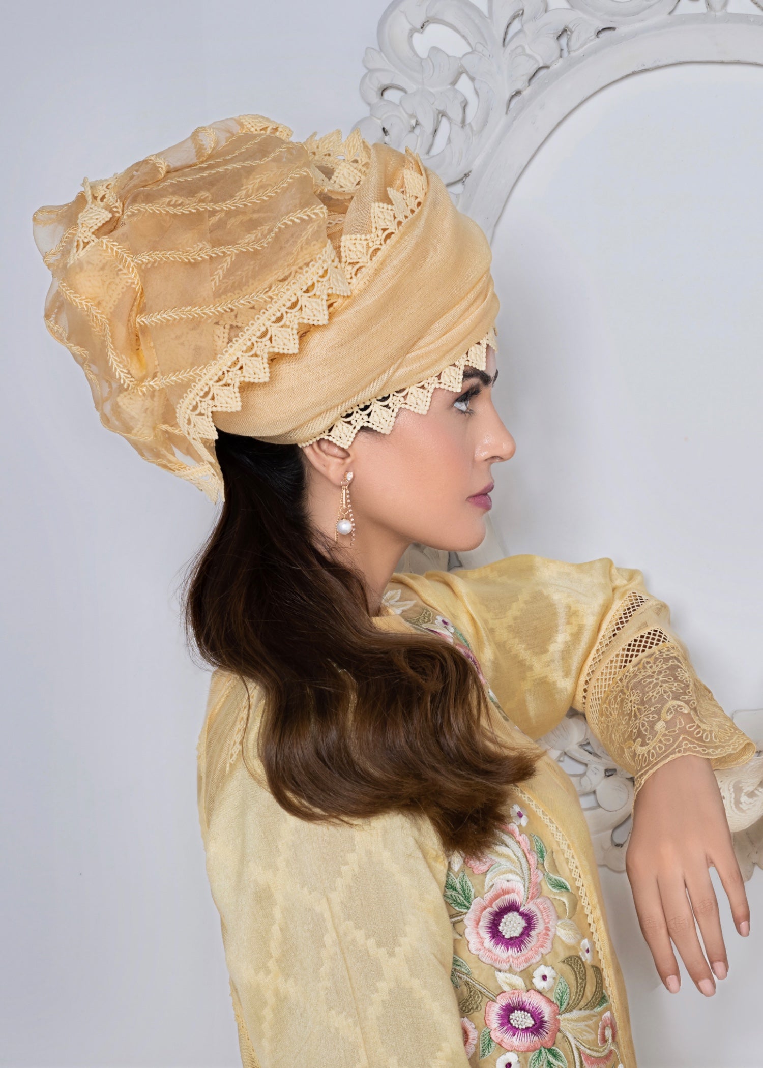 khaddi net Kurti in Mellow yellow