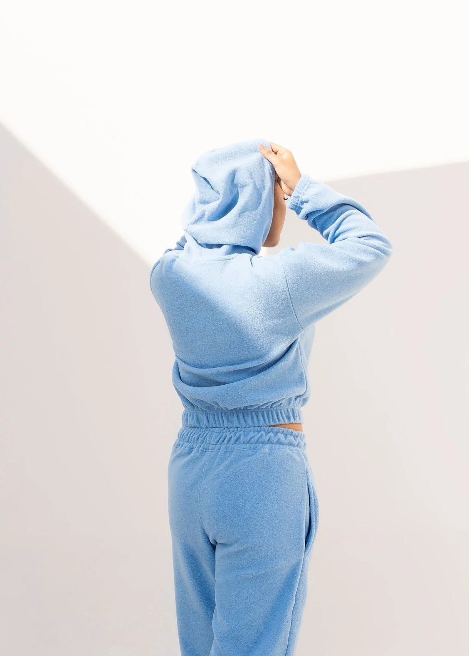 fleece Hoodie in Sky blue