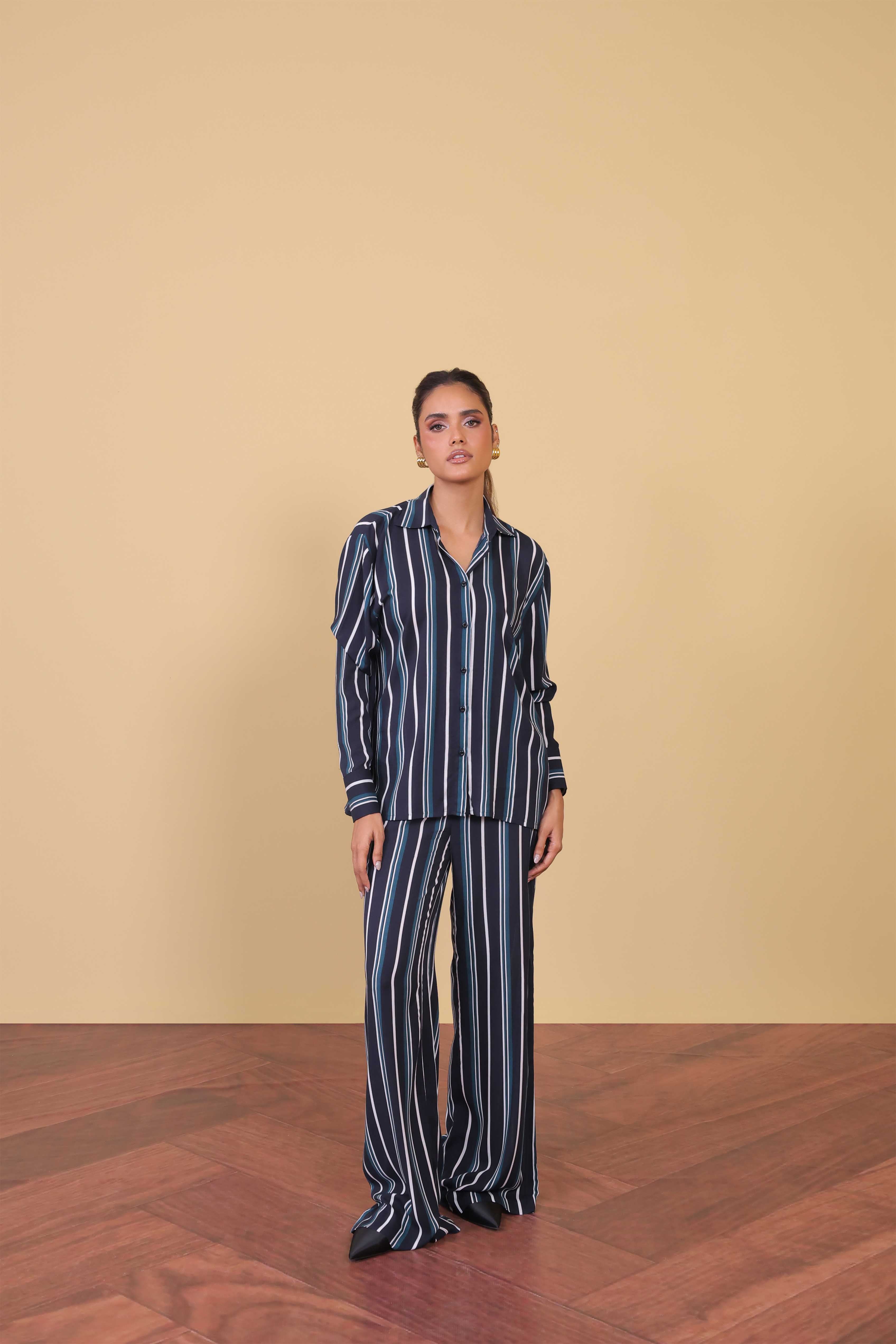 polyester nylon Co Ord Sets in Navy blue