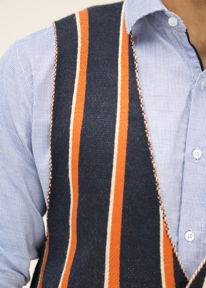 cotton Waistcoat in Orange, black