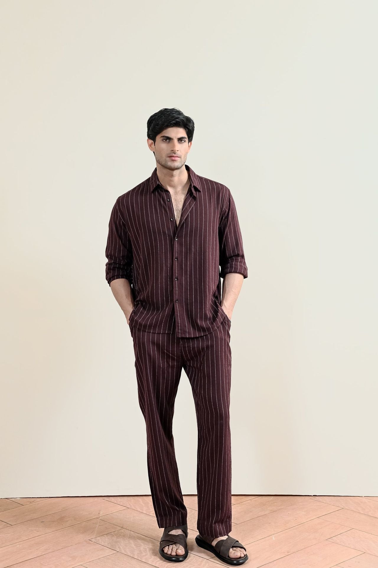 linen Pants in Chocolate brown