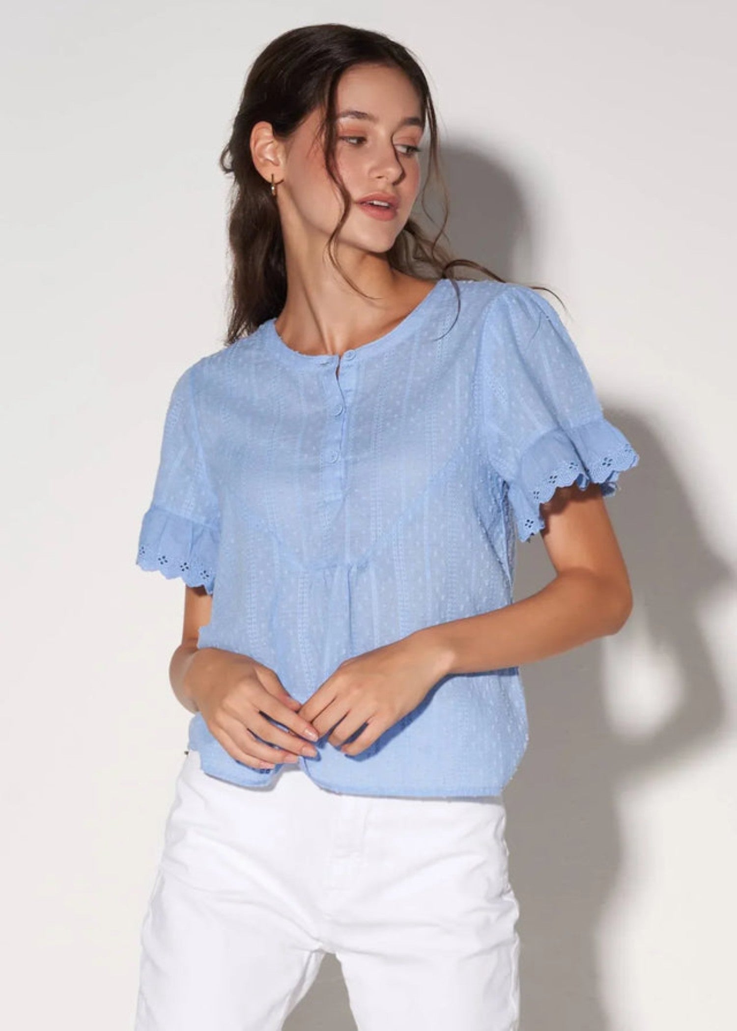 polyester Top in Blue