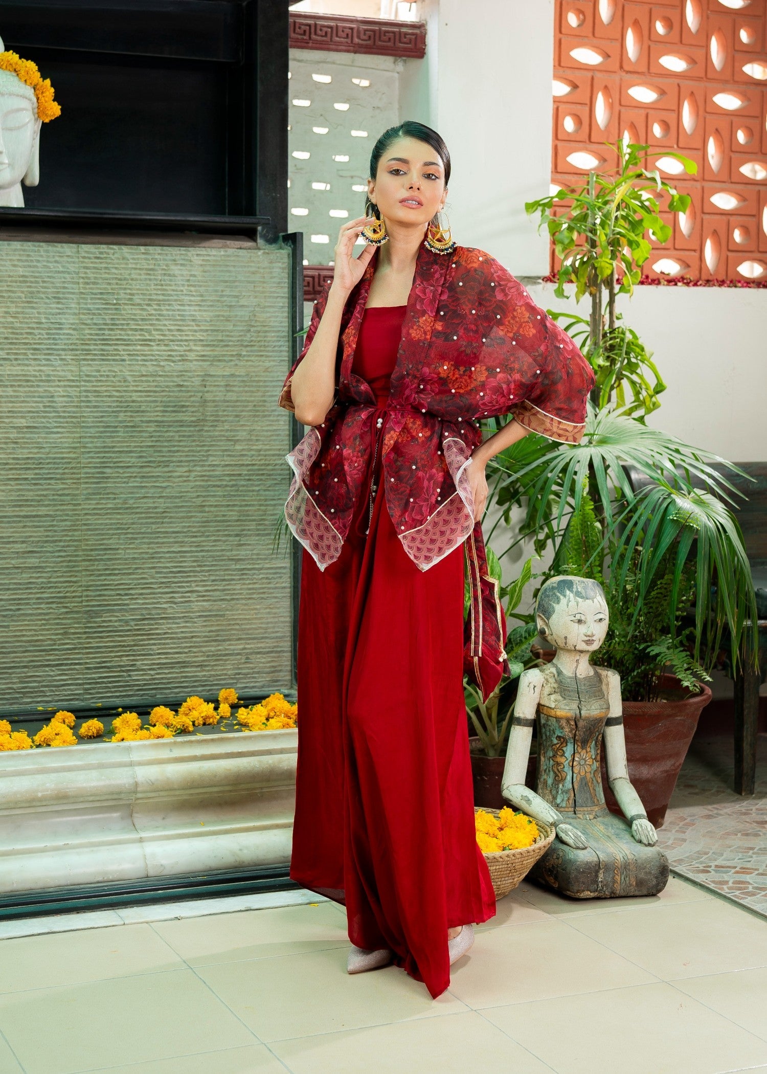 organza Wrap in Red