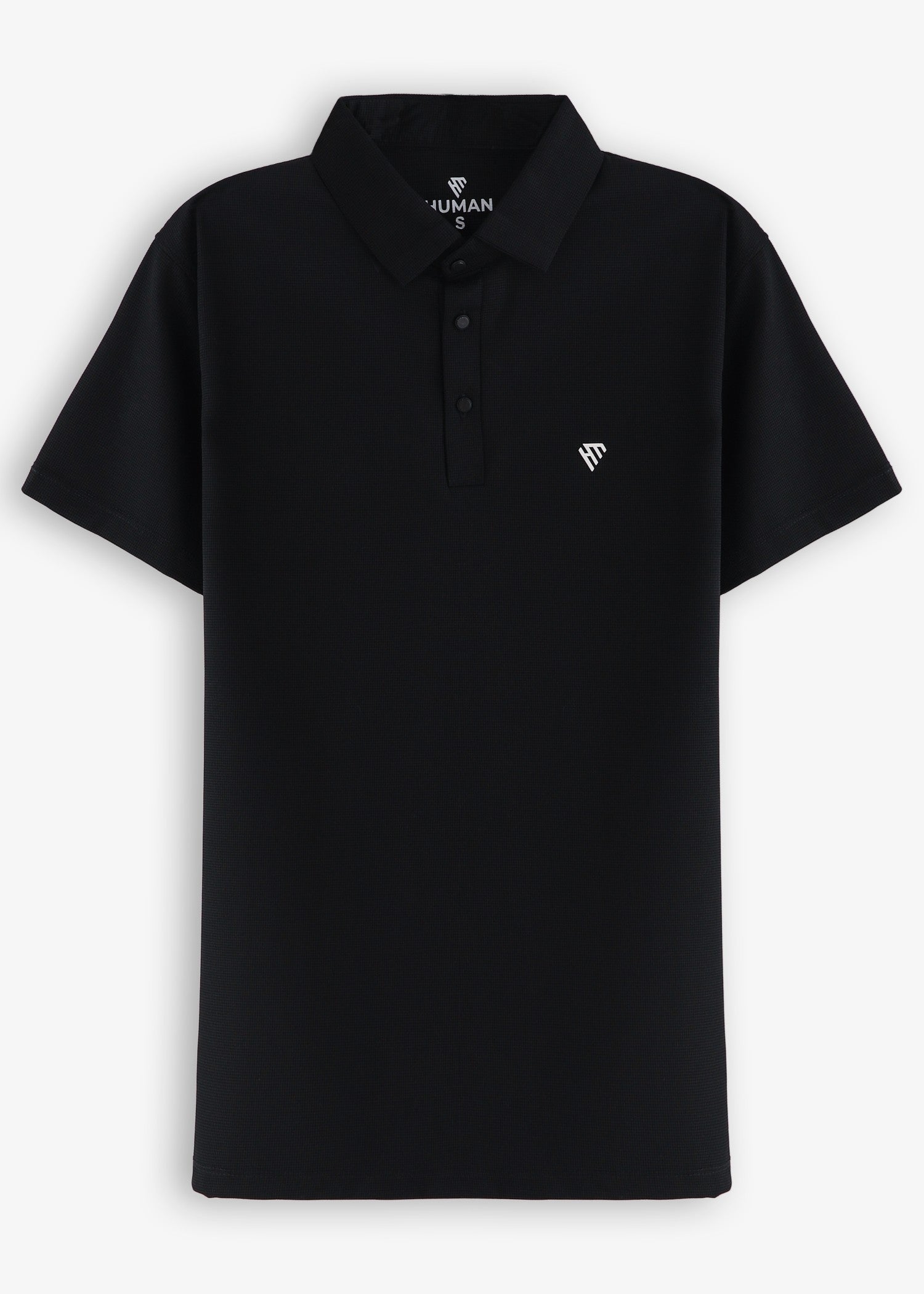 spandex Polo Shirt in Black