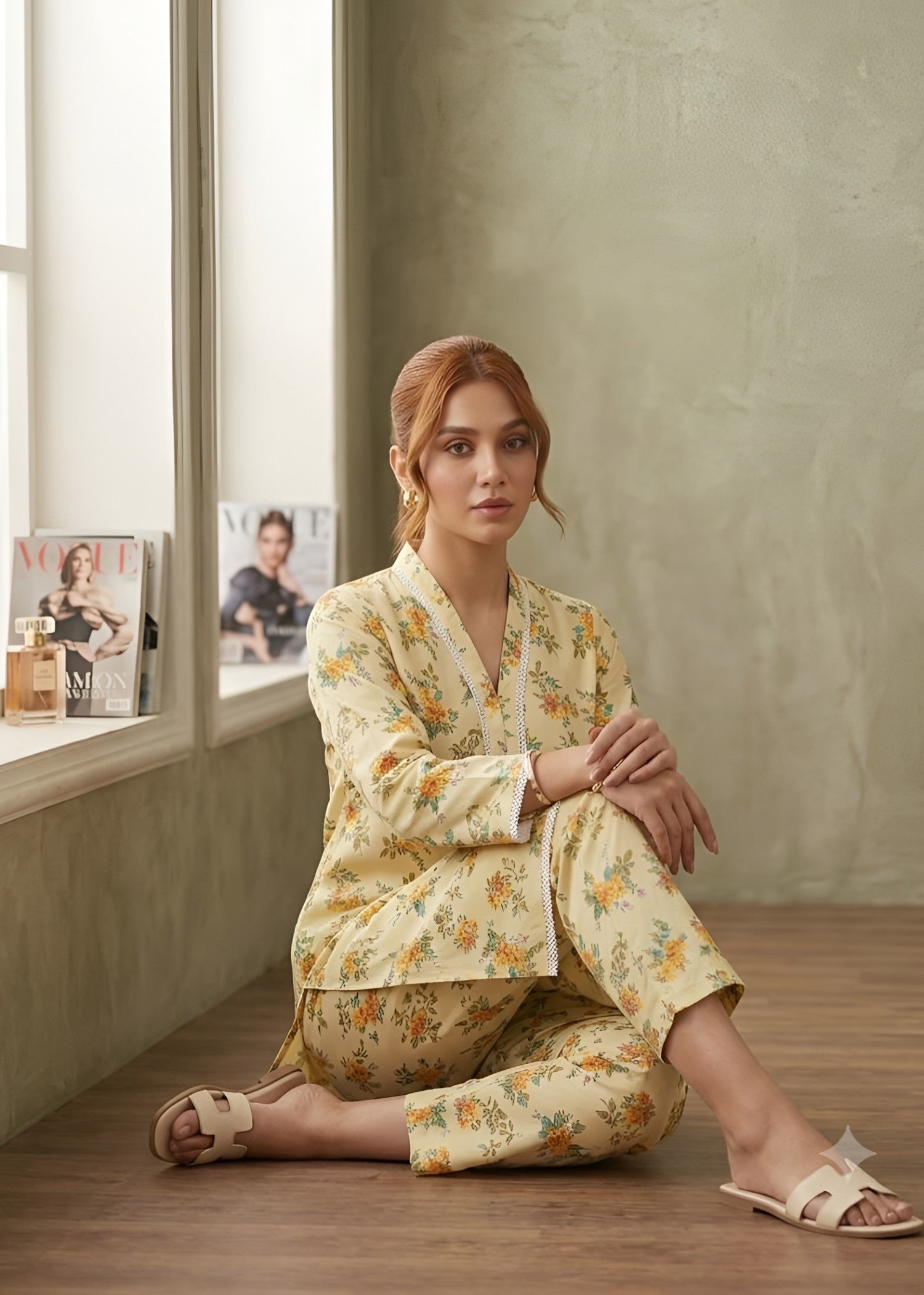cotton Co Ord Sets in Light yellow