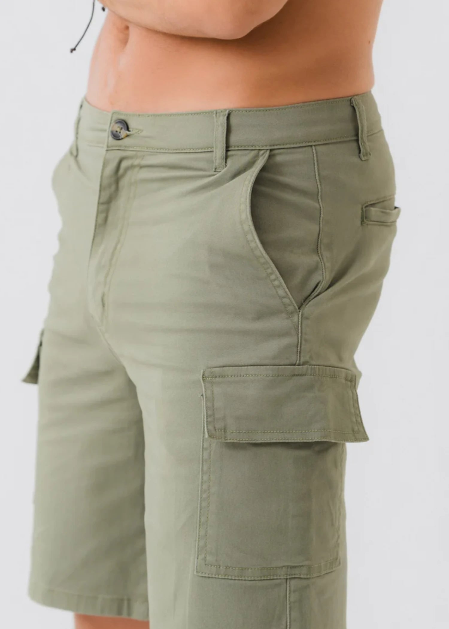 denim Shorts in Sage green