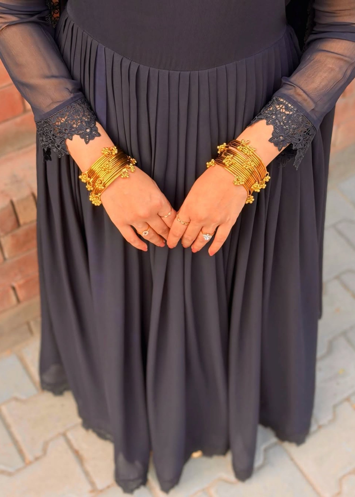 georgette chiffon Maxi in Black