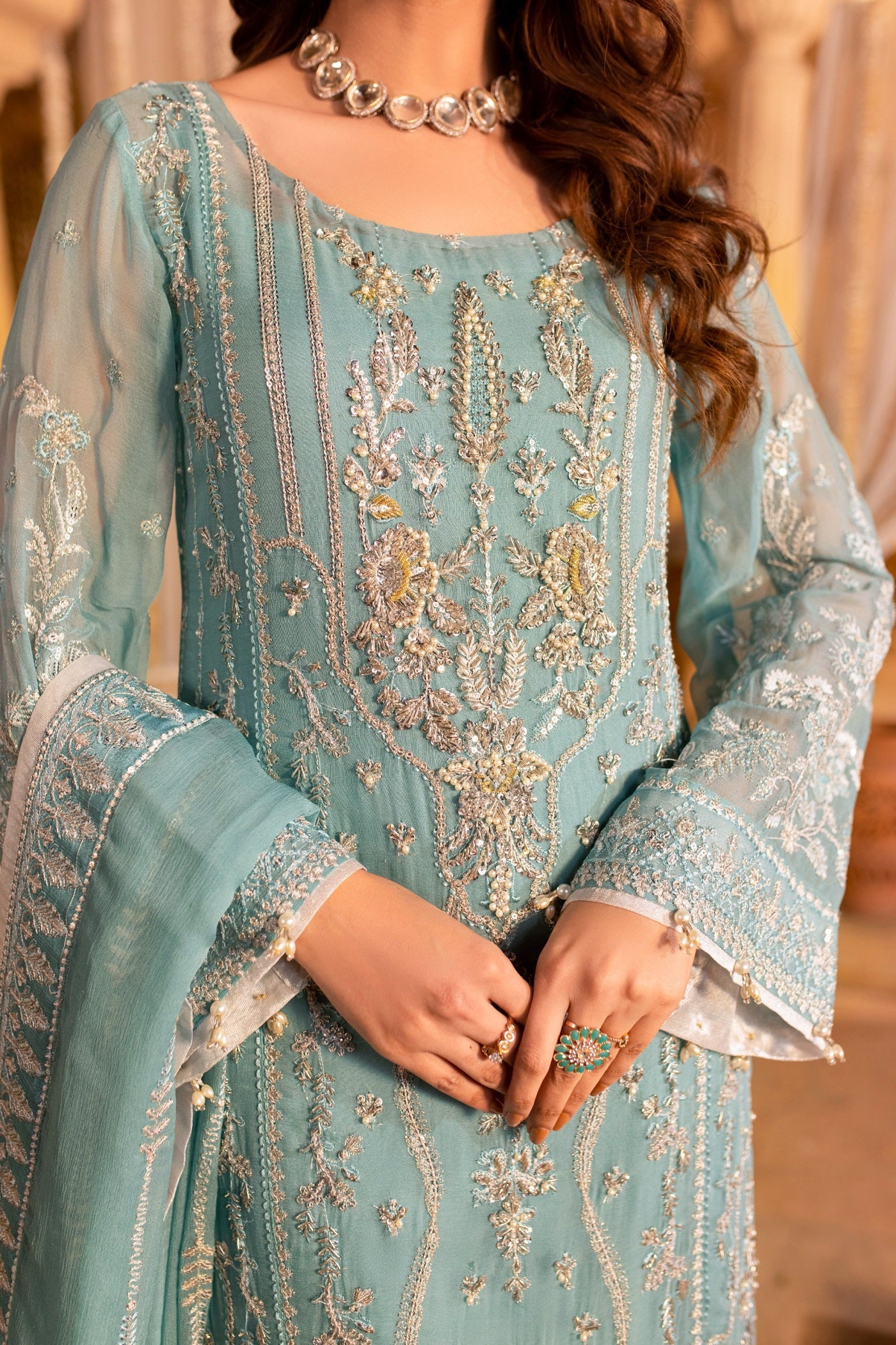 chiffon Unstitched in Blue