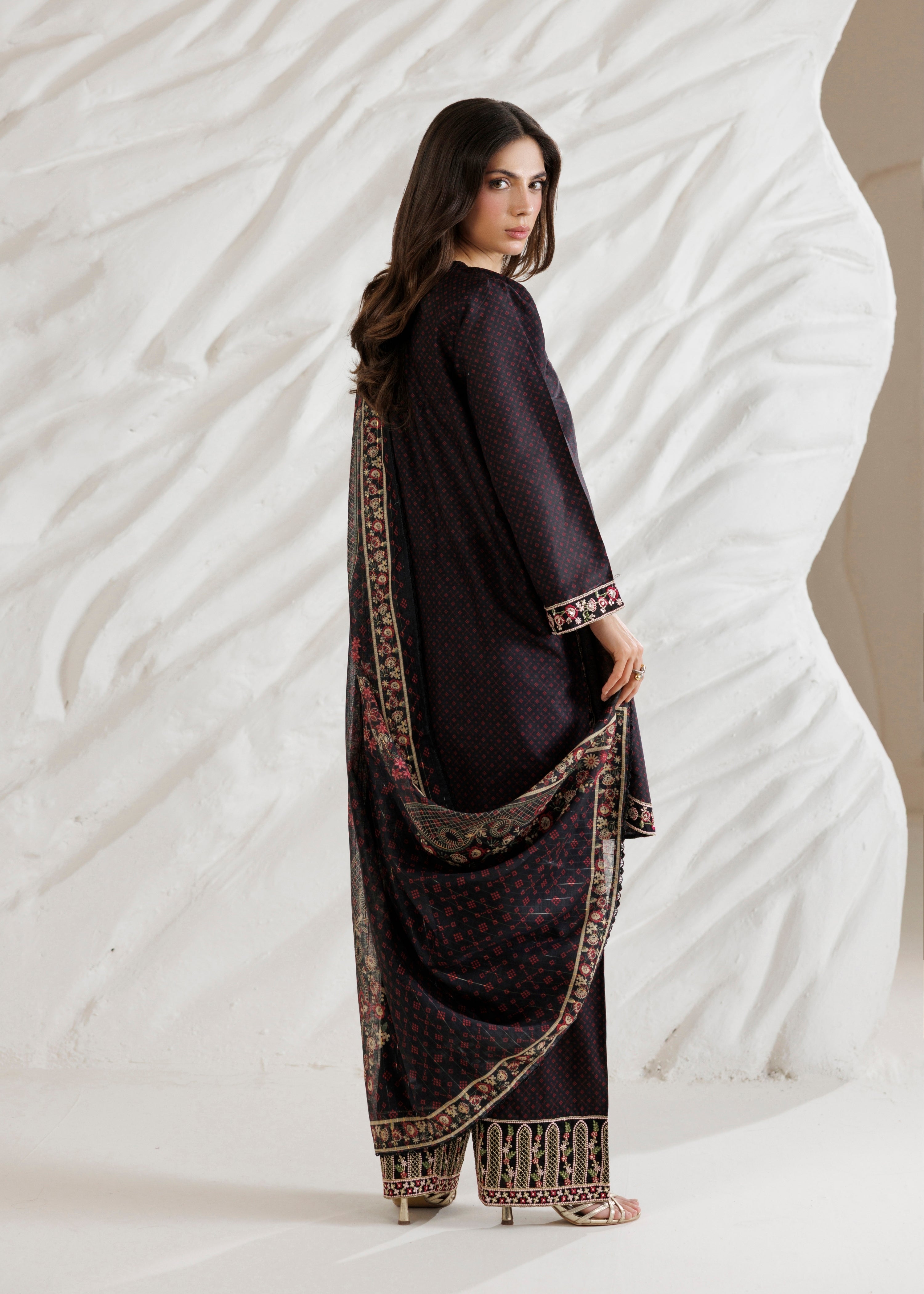 cotton Kurta Set in Purple