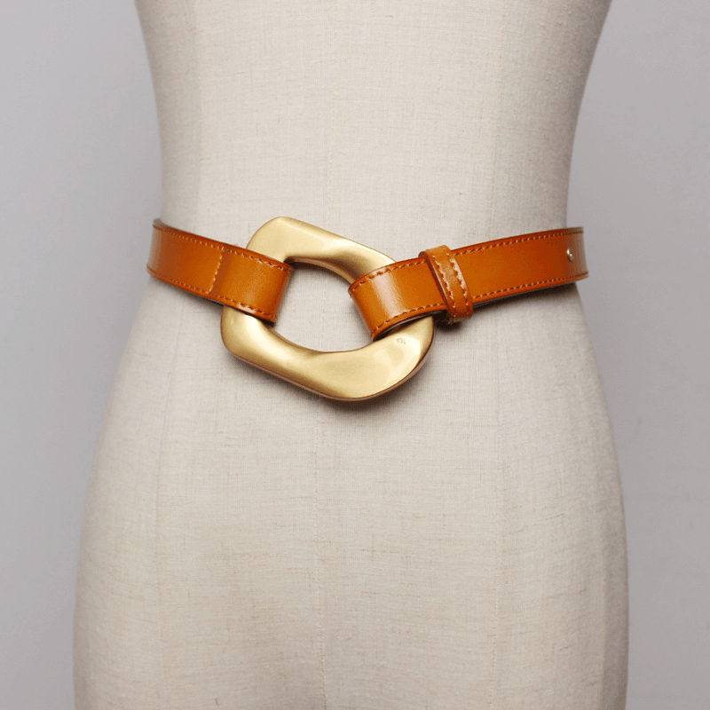 Leather Belt Women'S All-Match Jeans Belt Simple Dress Belt