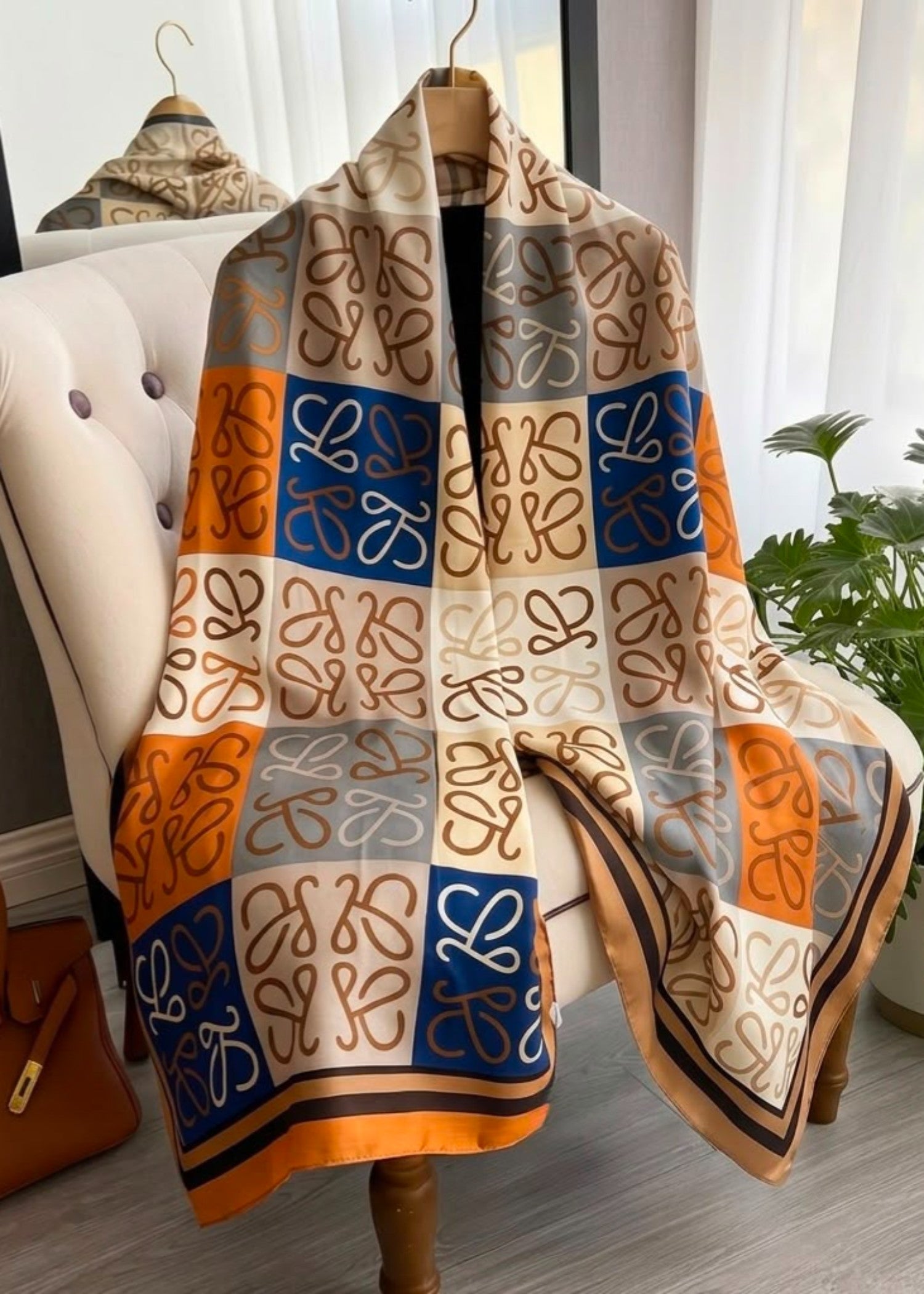 silk Hijab in Pumpkin orange
