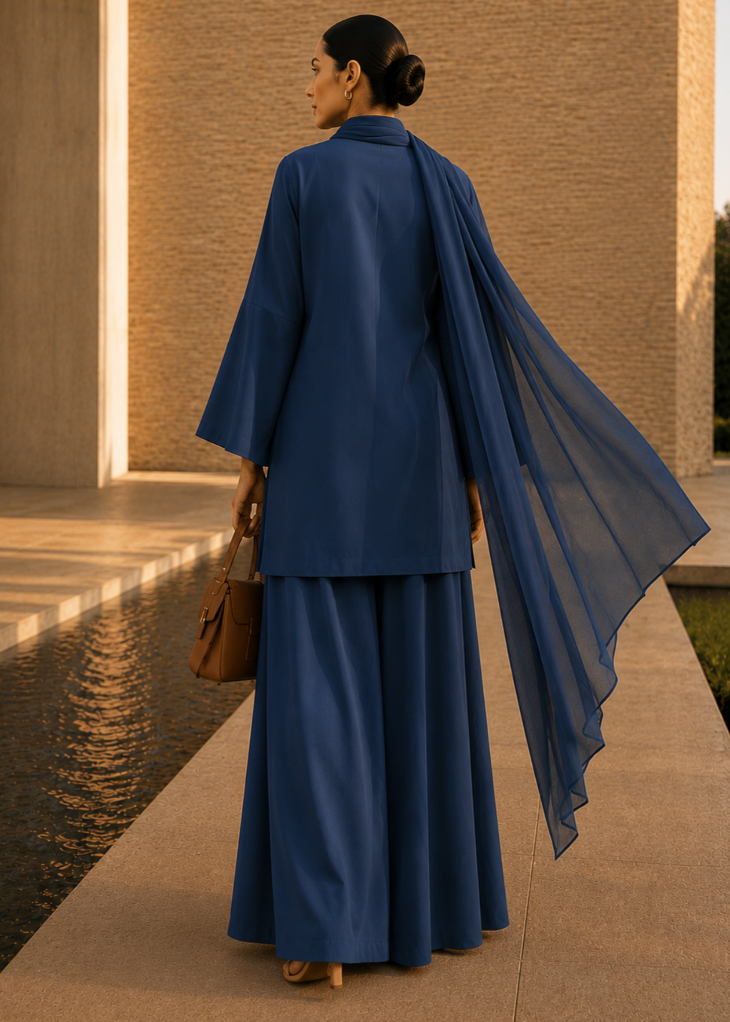 pure cotton Kurta Set in Navy blue
