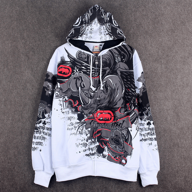 Fashionable Men'S Graffiti Hooded Jacket