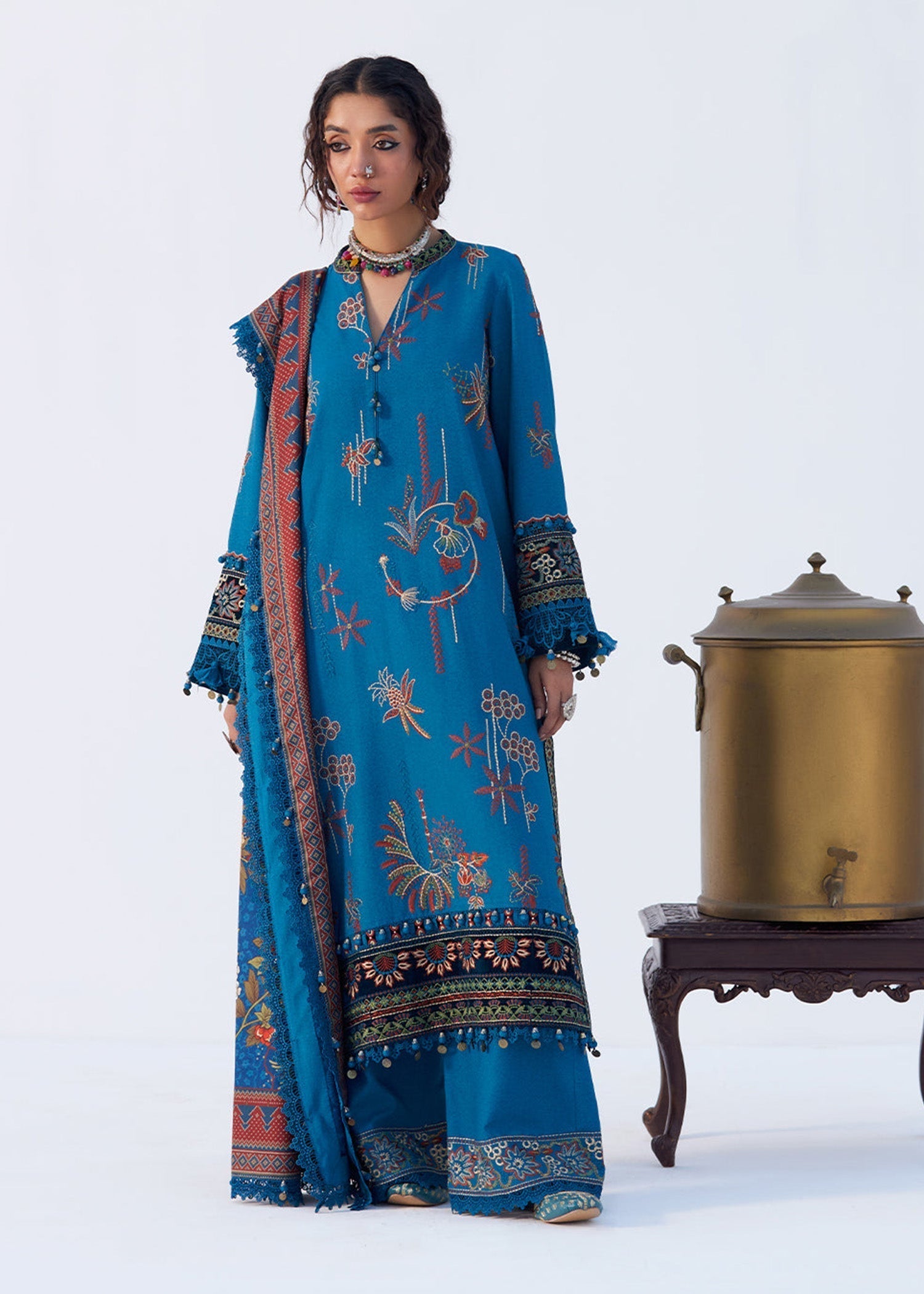 karandi Unstitched in Blue