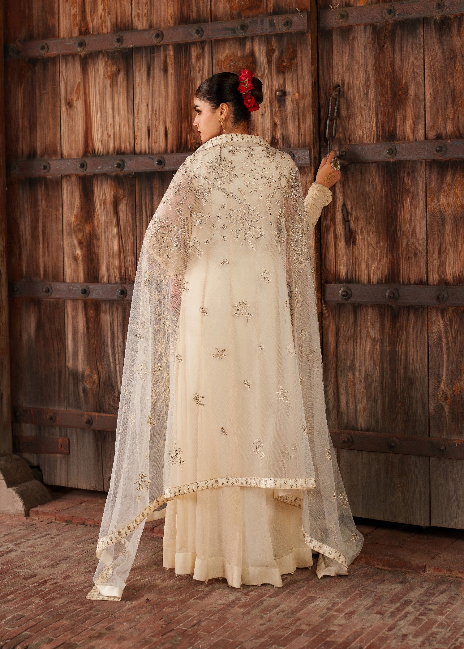 crinkle chiffon Maxi in Beige