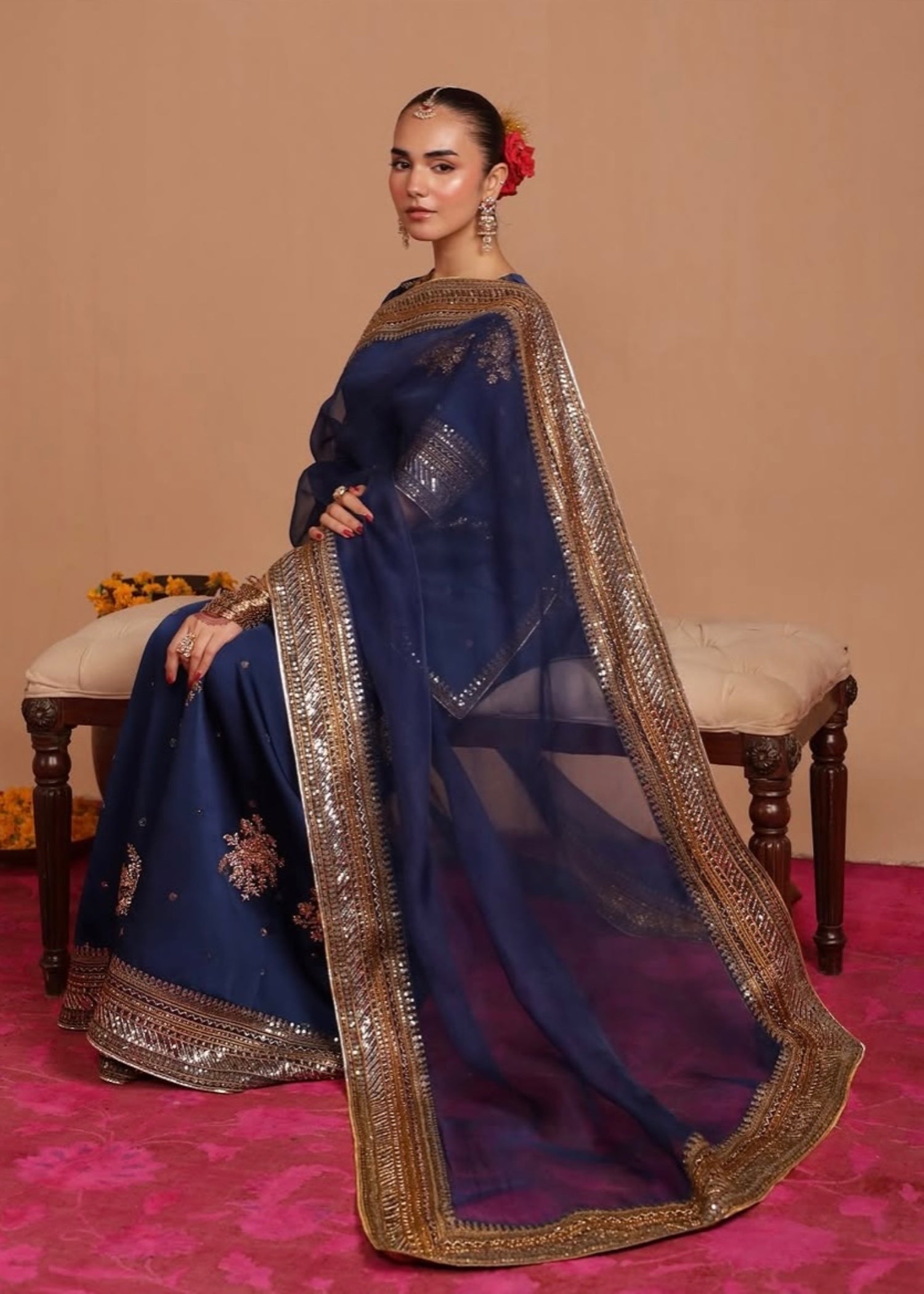 charmuse/shamooz Kurta Set in Navy blue