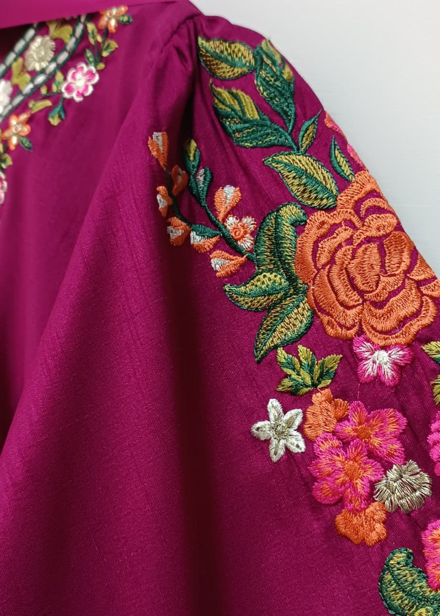 raw silk Kurta Set in Claret