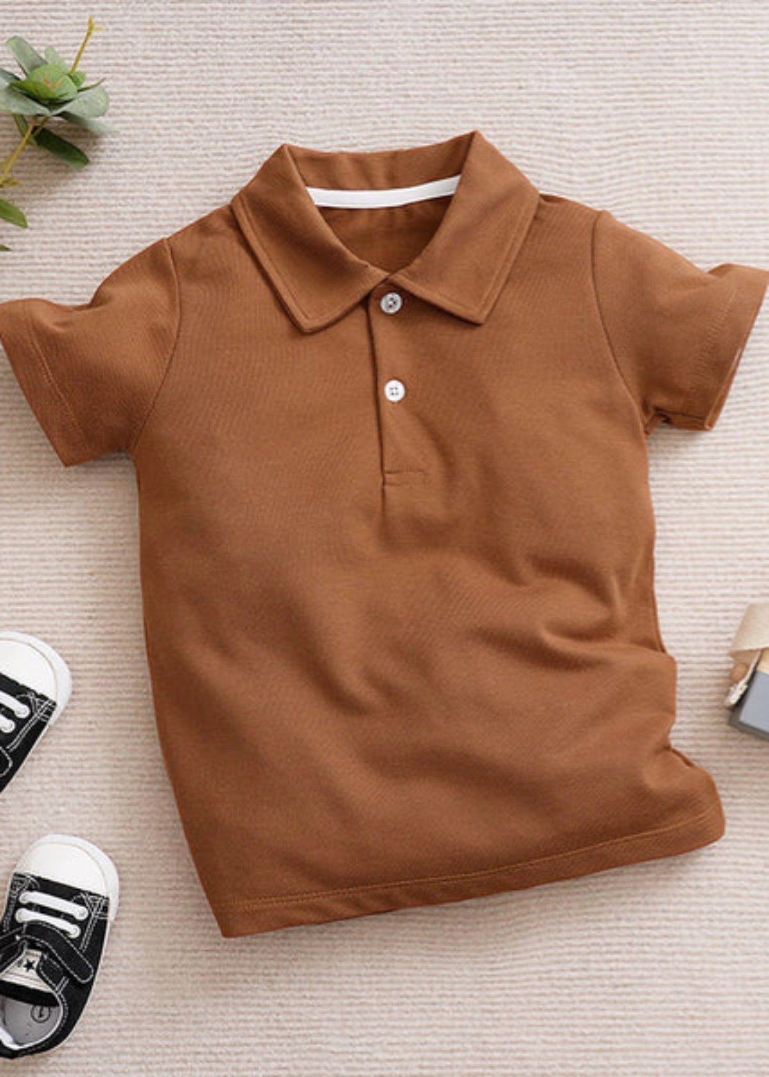porque/pique Polo Shirt in Earth brown