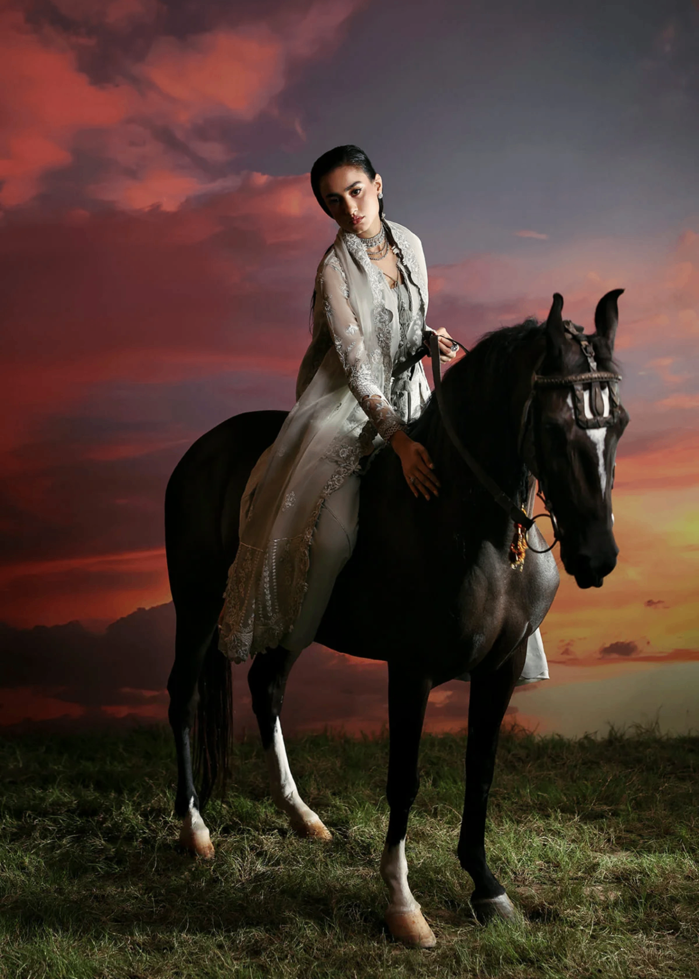 chiffon Sharara in Ash grey