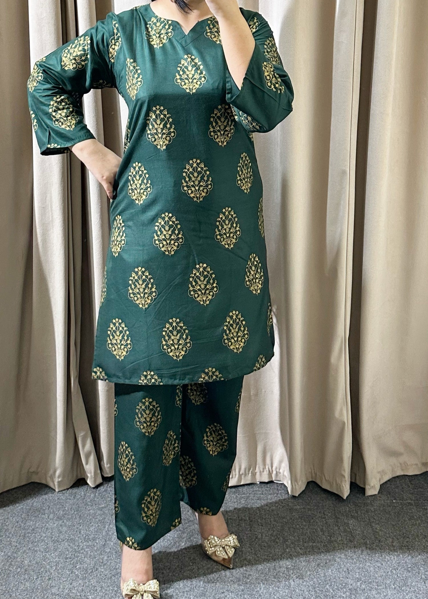 linen Co Ord Sets in Bottle green